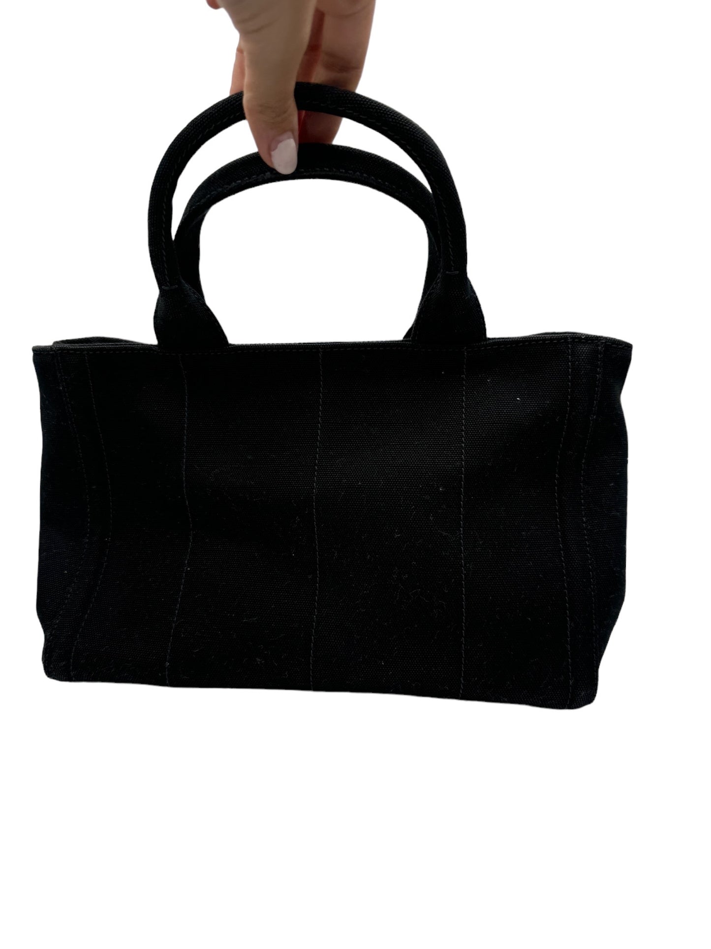 PRADA - Bolso tote Canapa de lona de lona negra