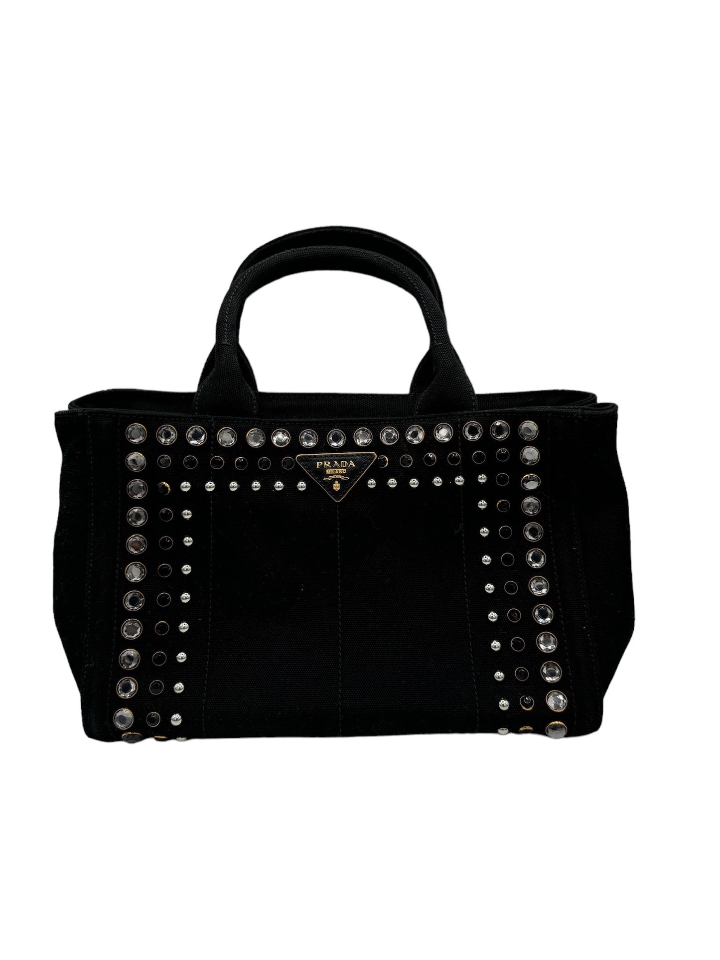 PRADA - Bolso tote Canapa de lona de lona negra