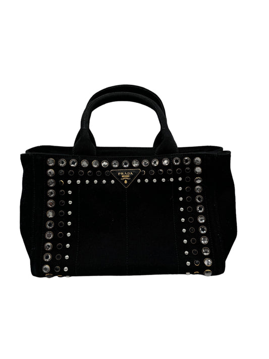 PRADA - Canvas Canapa Tote Bag Black Canvas