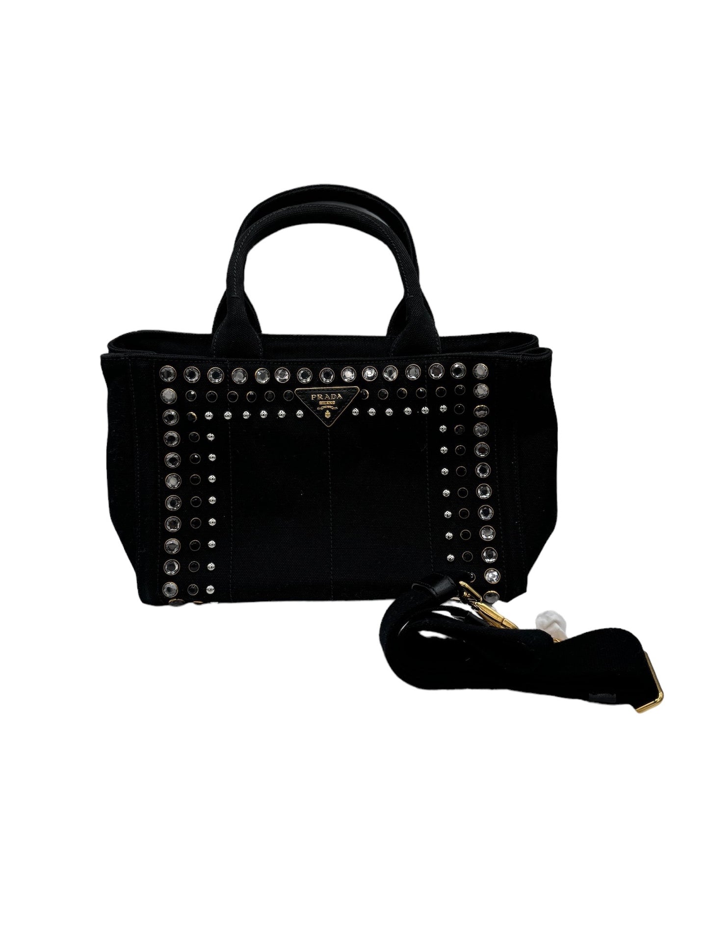 PRADA - Bolso tote Canapa de lona de lona negra