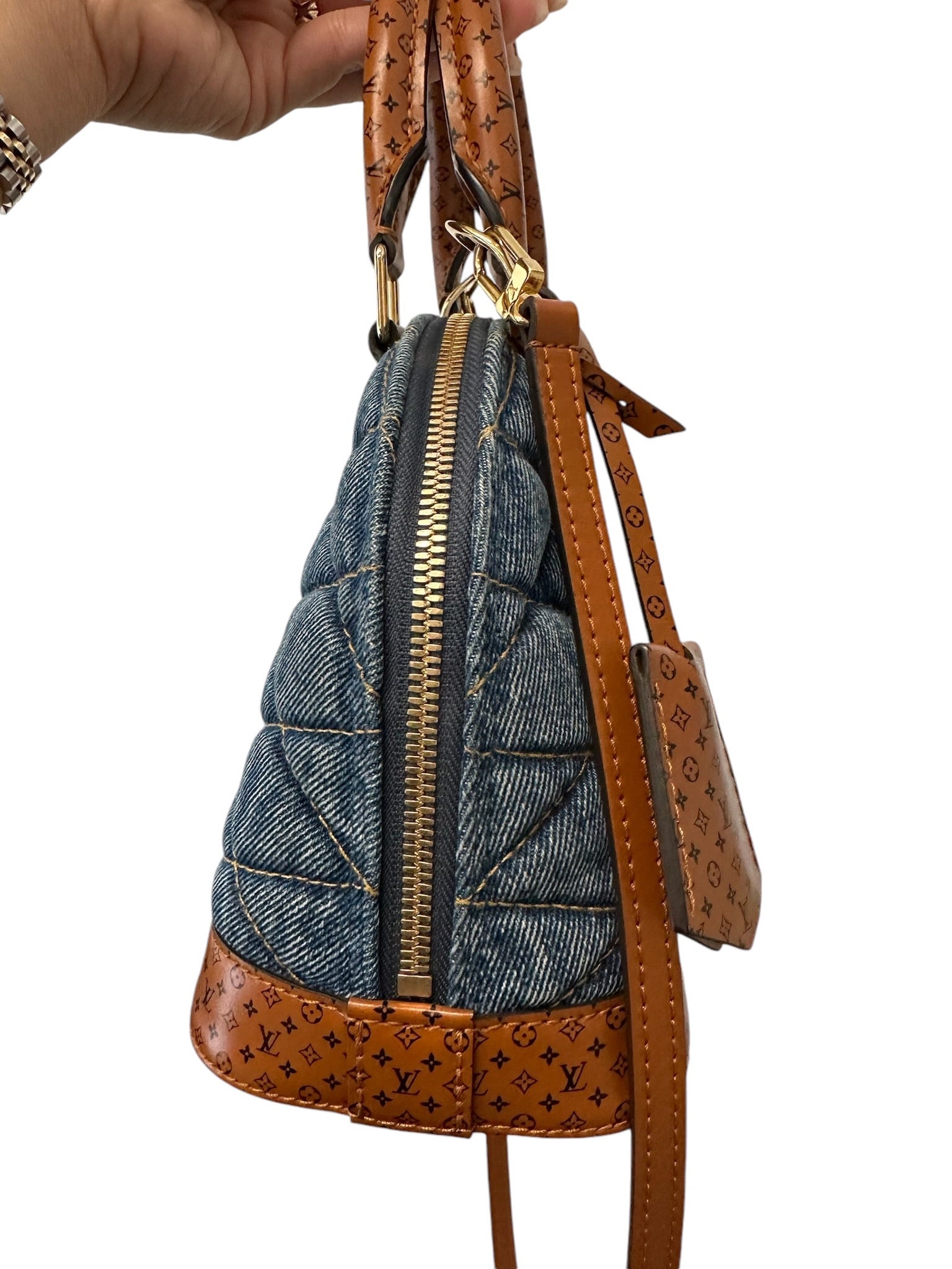 LOUIS VUITTON - Alma BB Monogram Malletage Calfskin Blue Denim