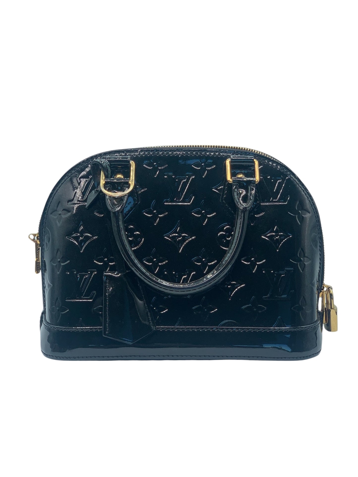 PRE-OWNED LV Black Vernis Alma BB Shoulder Bag