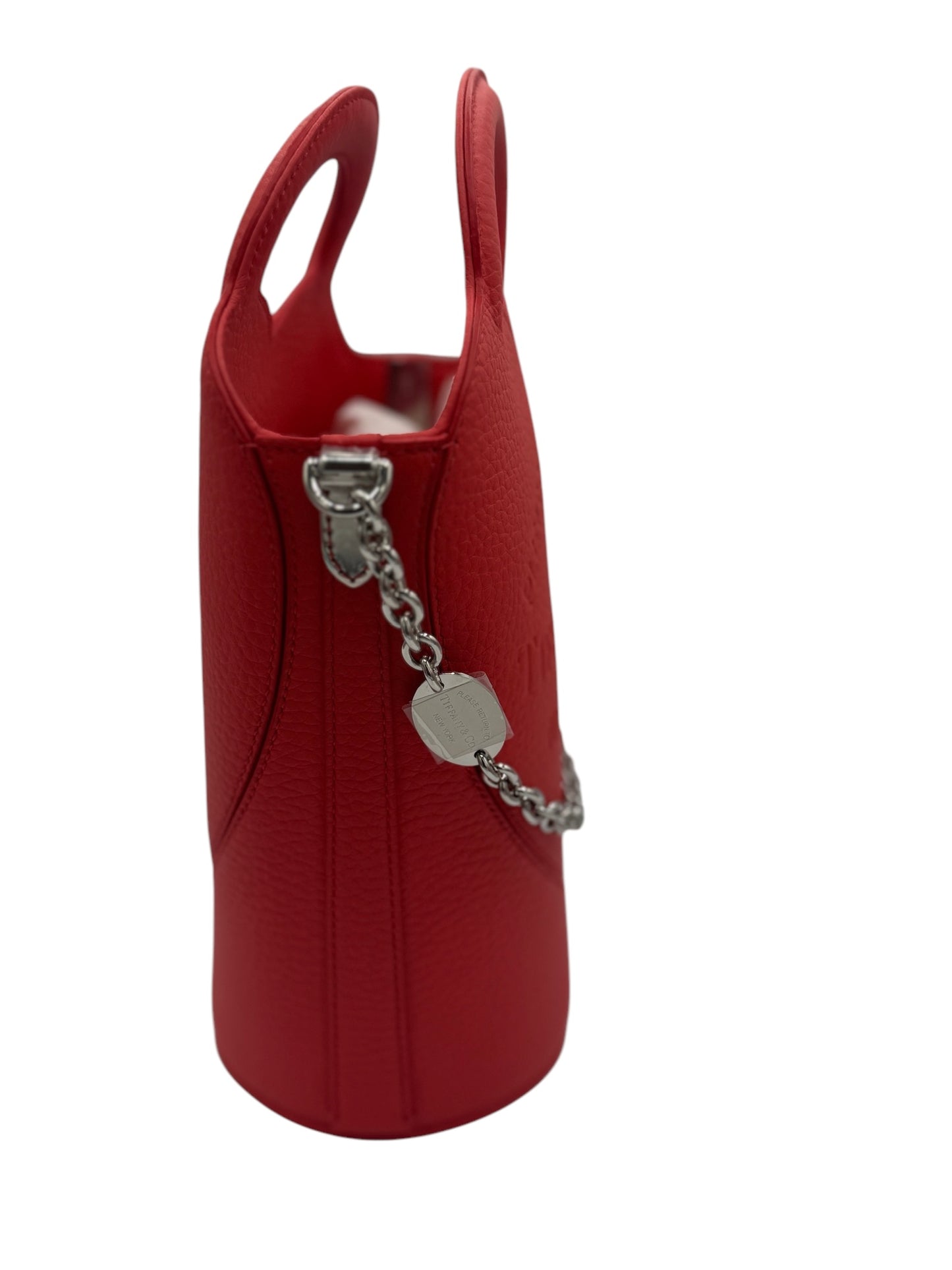 PRE-OWNED Red Supple Leather Heart Shaped Bucket Bag