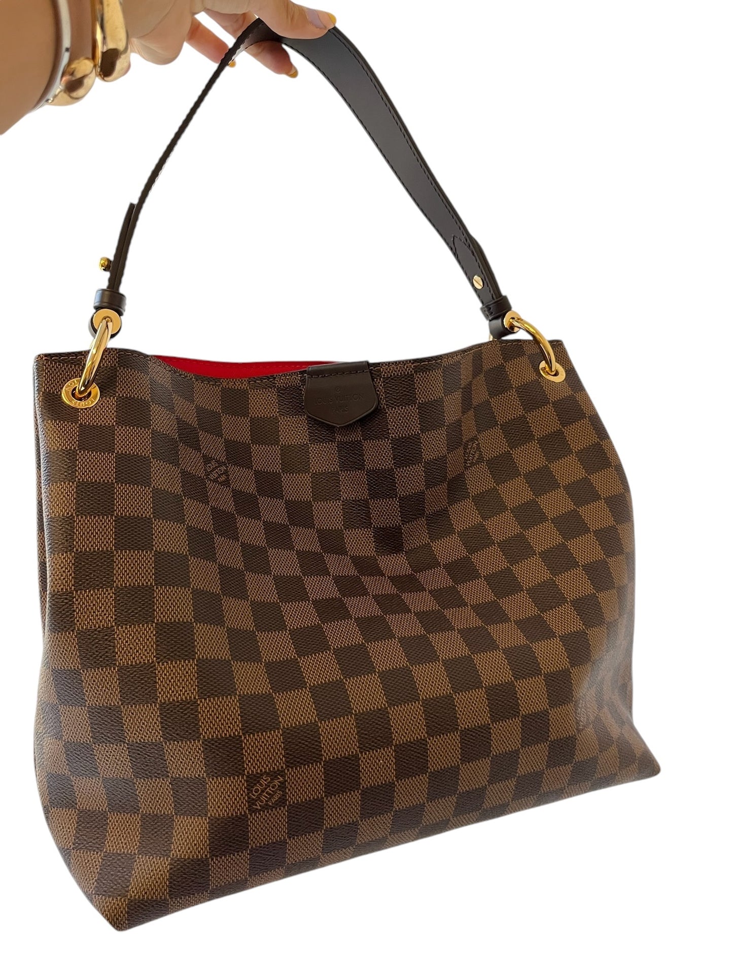 LOUIS VUITTON - Damier Ebene Canvas Graceful PM Shoulder Bag