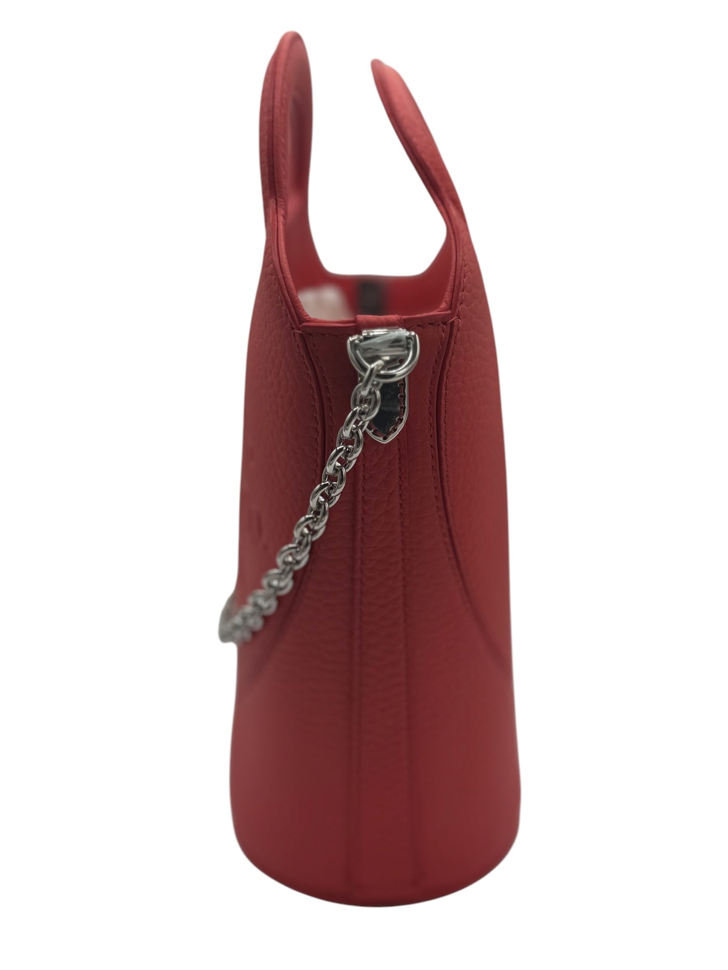 PRE-OWNED Red Supple Leather Heart Shaped Bucket Bag