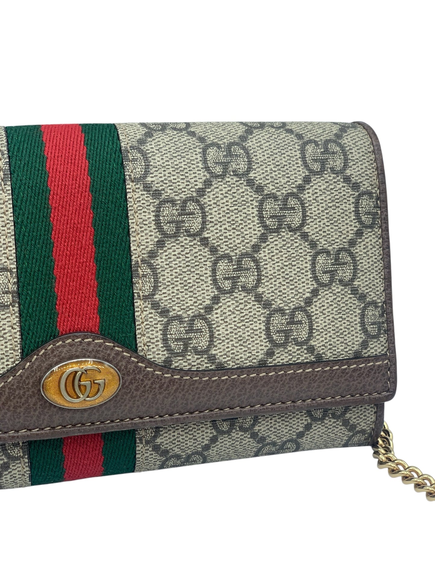 PRE-OWNED GG Ophidia Wallet on a Chain Canvas Crossbody Bag