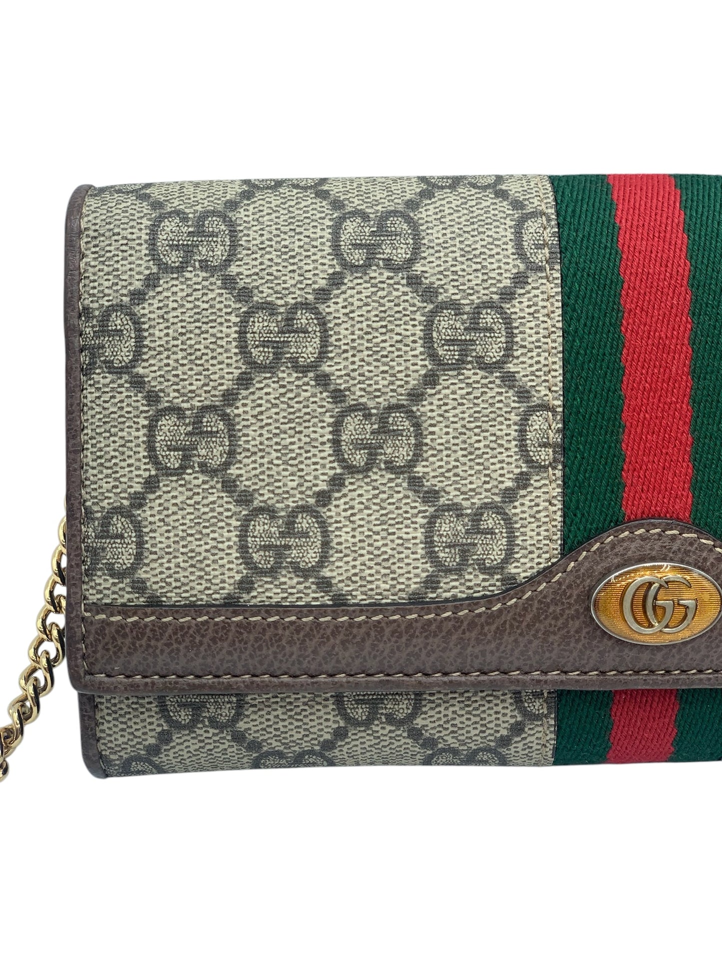 PRE-OWNED GG Ophidia Wallet on a Chain Canvas Crossbody Bag