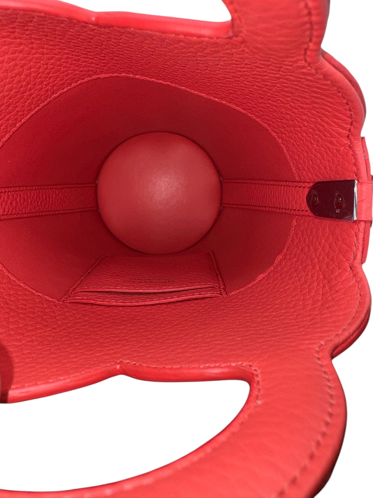 PRE-OWNED Red Supple Leather Heart Shaped Bucket Bag