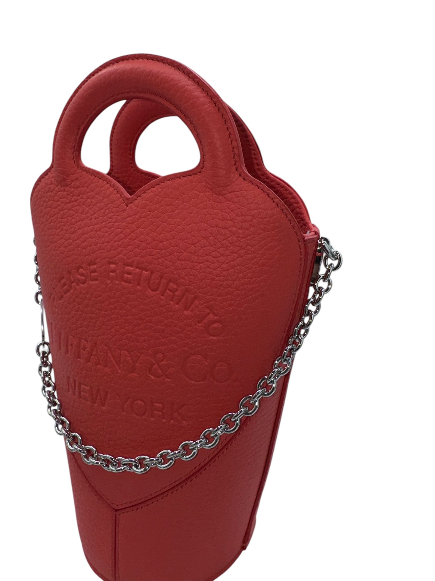 PRE-OWNED Red Supple Leather Heart Shaped Bucket Bag