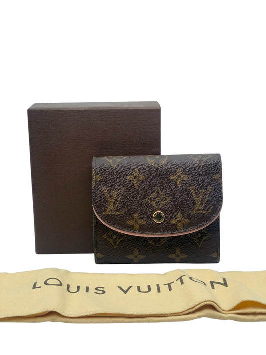 PRE-OWNED LV Monogram Canvas Pink Ballerine Portefeuille Brown Wallet