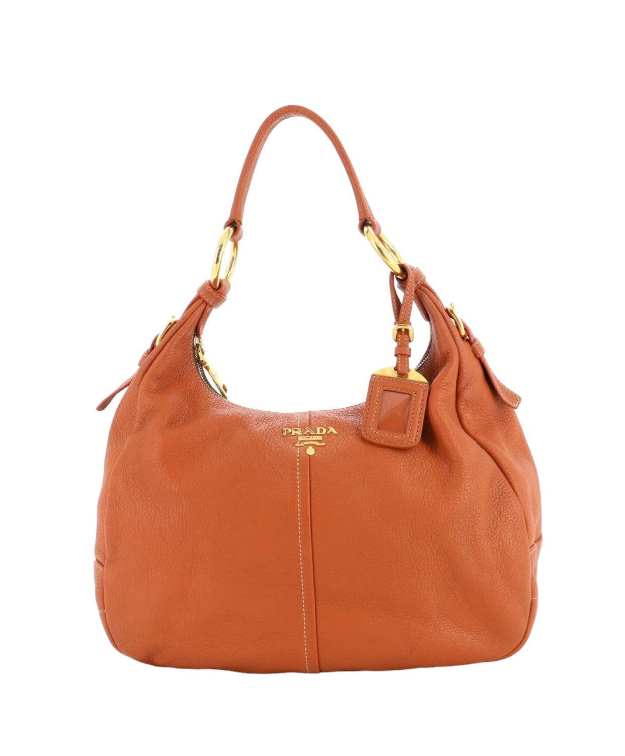 PRADA - Zip Top Hobo Vitello Daino Medium