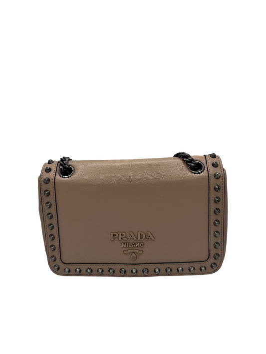 PRADA - Glace Calf Studded Shoulder Bag