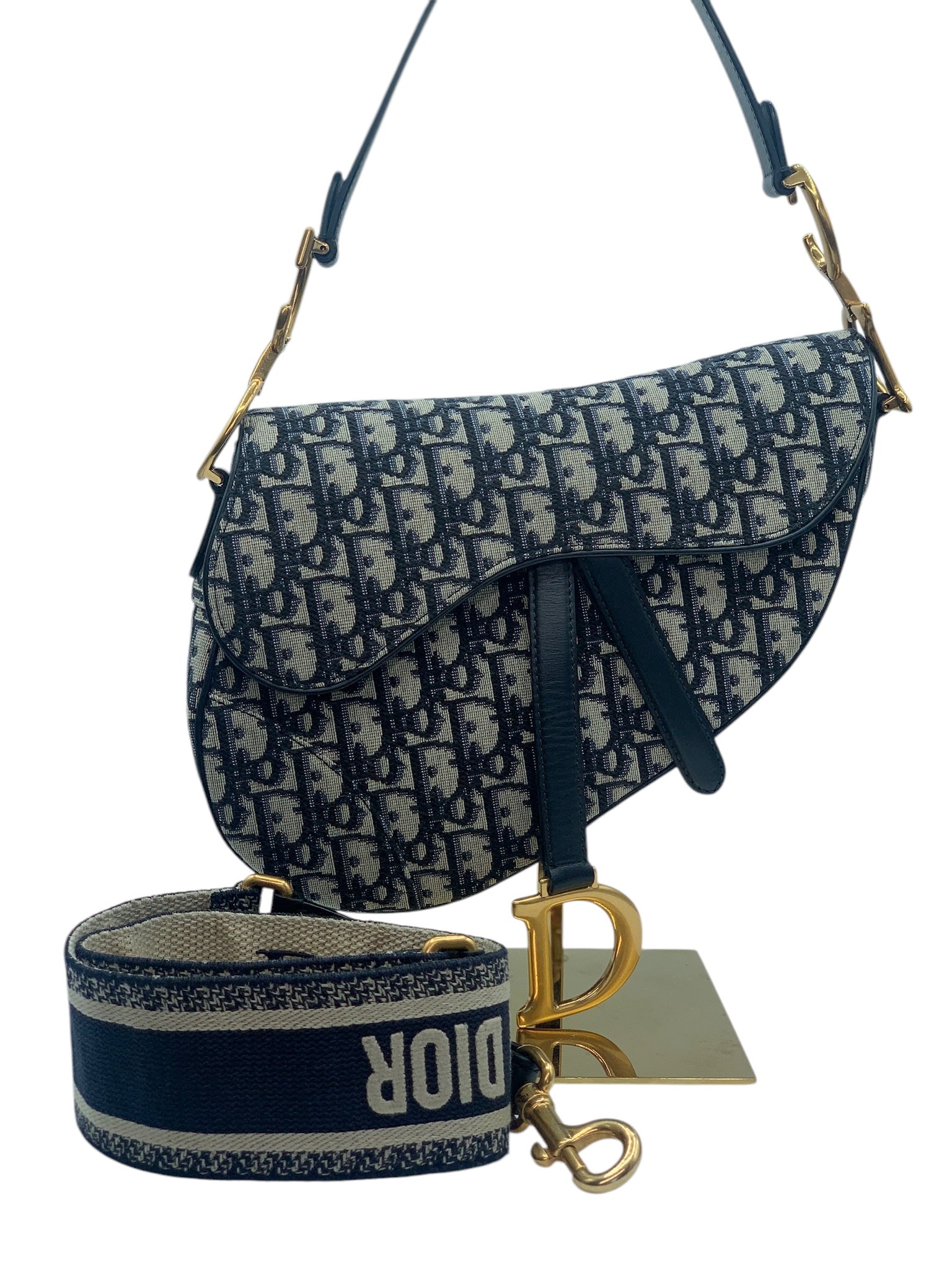 Bolso de hombro con montura oblicua CD Navy de segunda mano