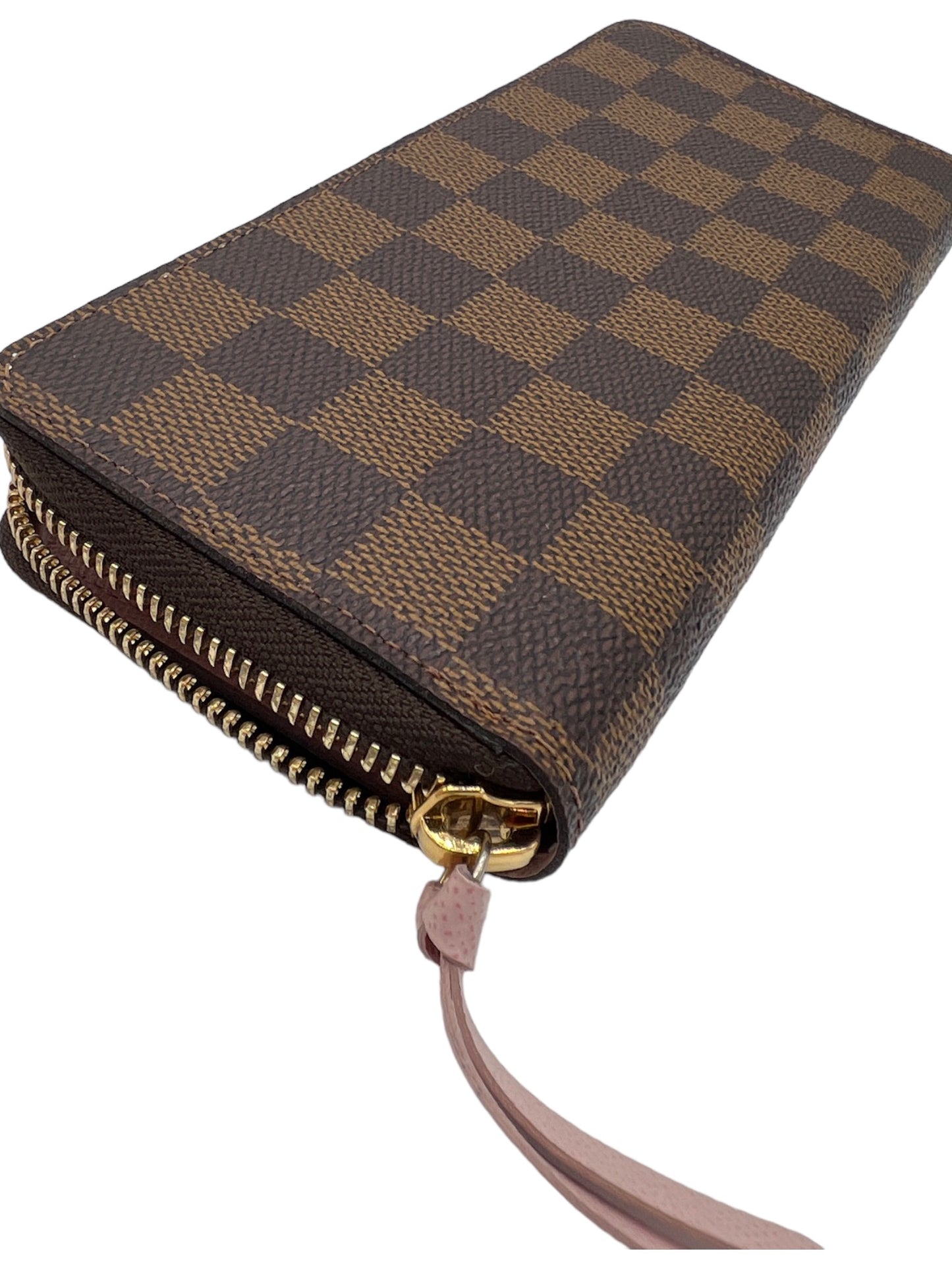 LOUIS VUITTON - Damier Ebene Rose Ballerina Clemence Wallet