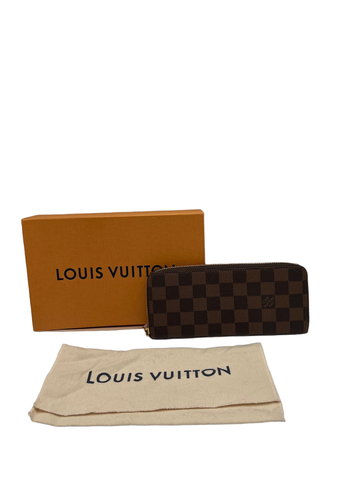 LOUIS VUITTON - Cartera Damier Ebene Rose Ballerina Clemence