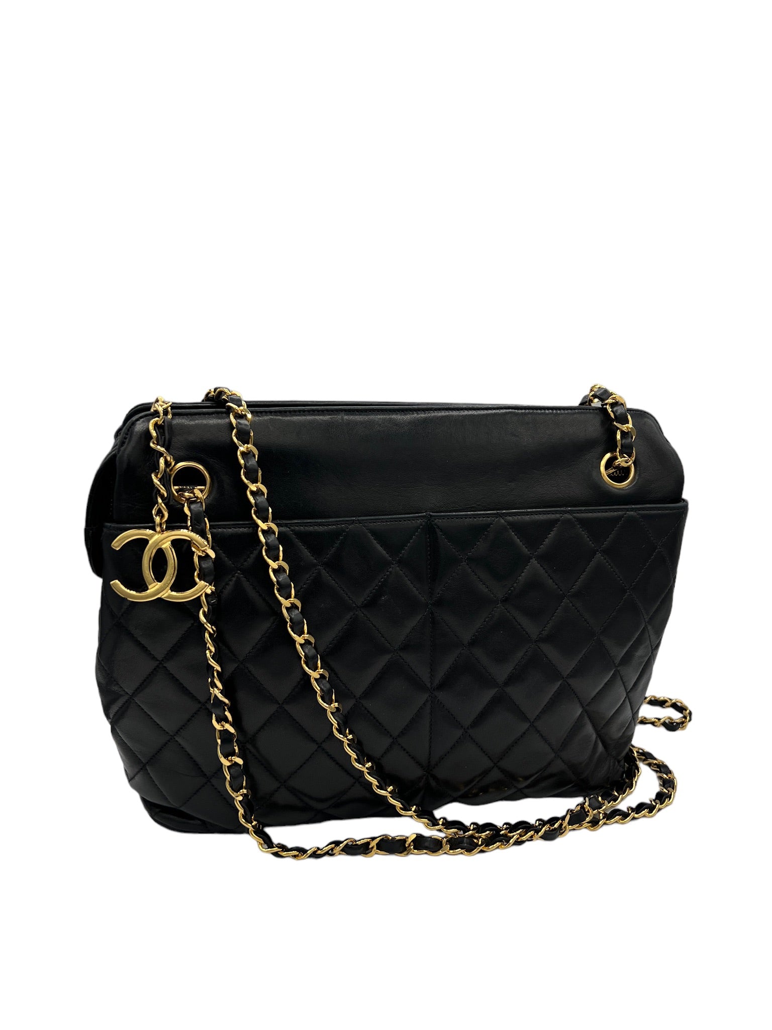 CHANEL - Bolso shopper vintage acolchado de piel de cordero