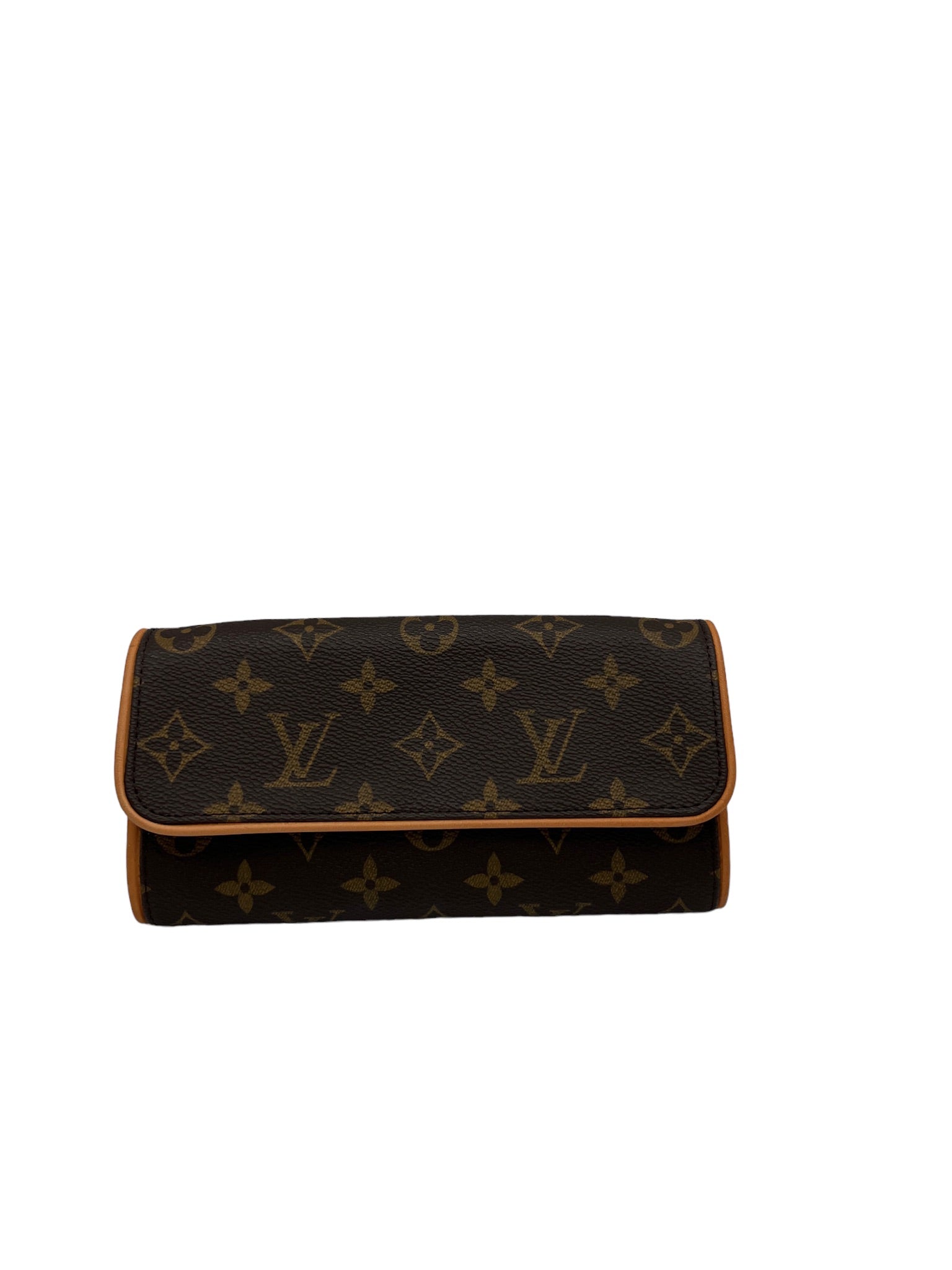 LOUIS VUITTON - Pochette doble de lona con monograma