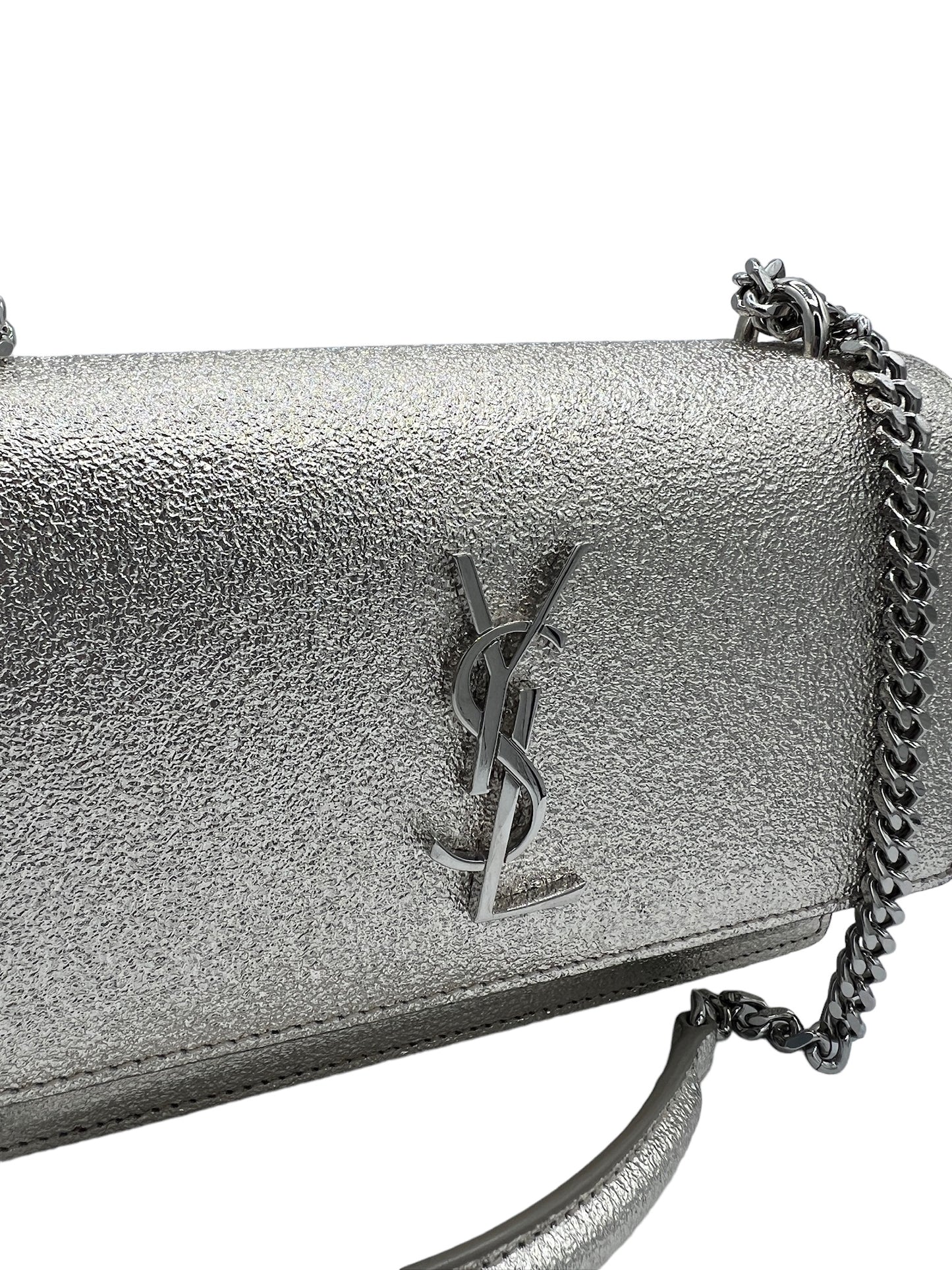 SAINT LAURENT - Metallic Crackled Calfskin Monogram Sunset WOC