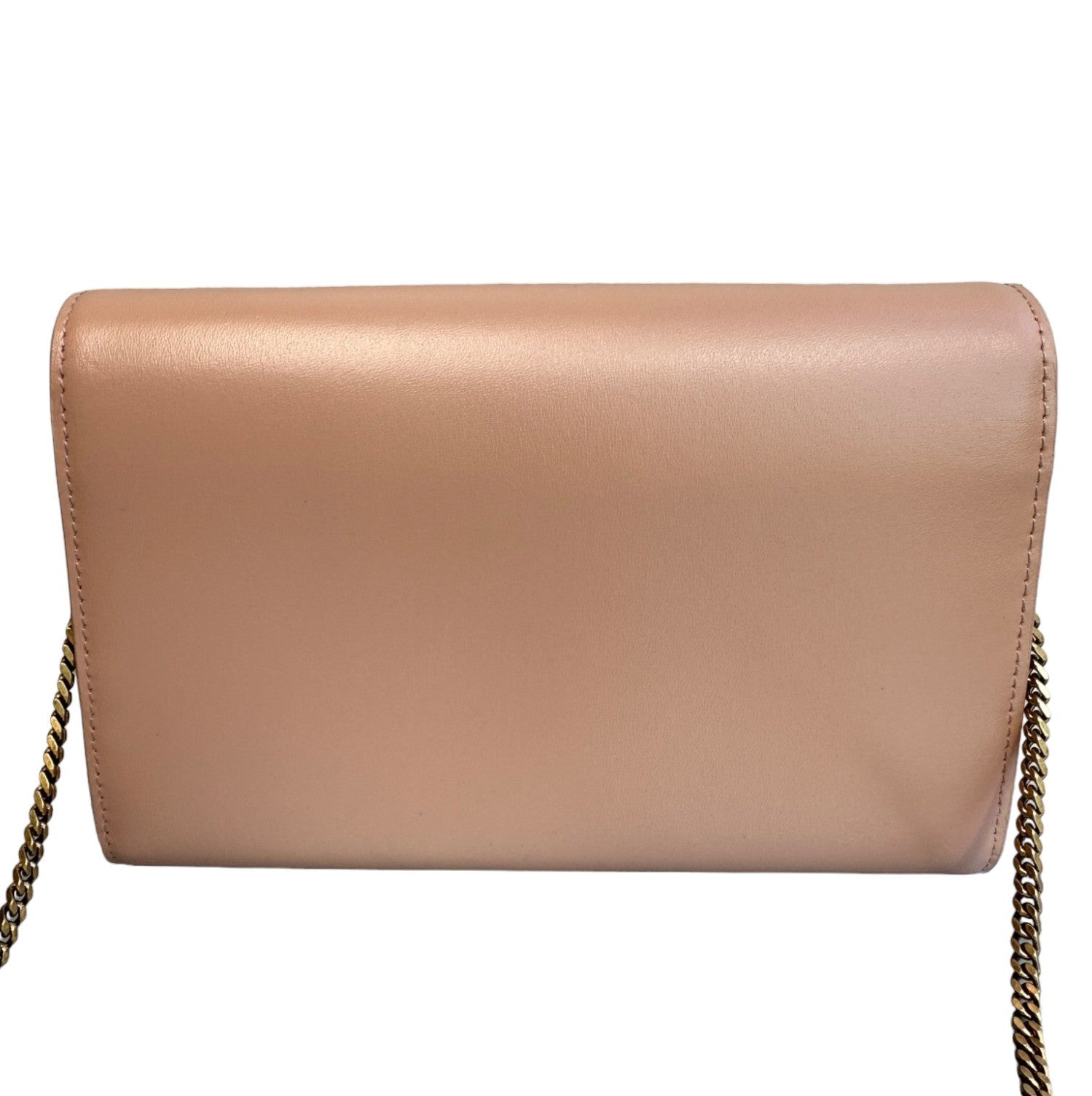 SAINT LAURENT - Vintage Peach Wallet on Chain