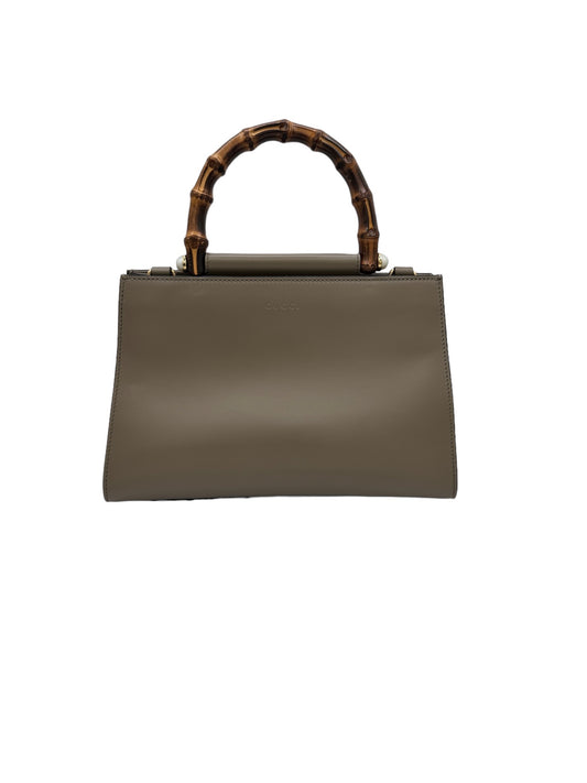 GUCCI - Nimfair Handbag Gray Beige Leather