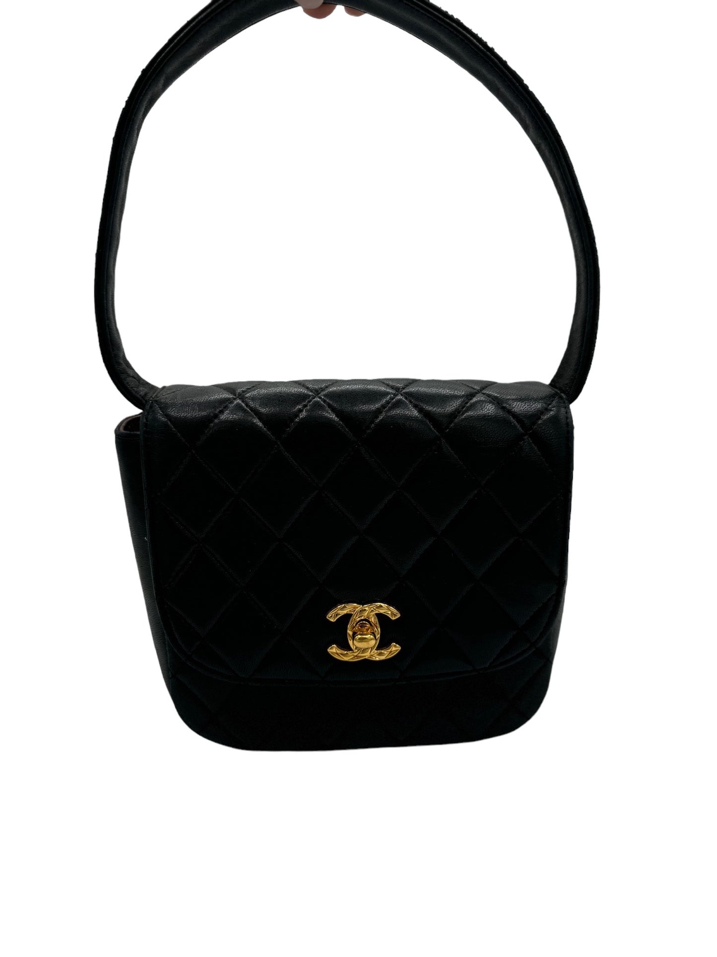 CHANEL - Matelasse Black Lambskin Handbag