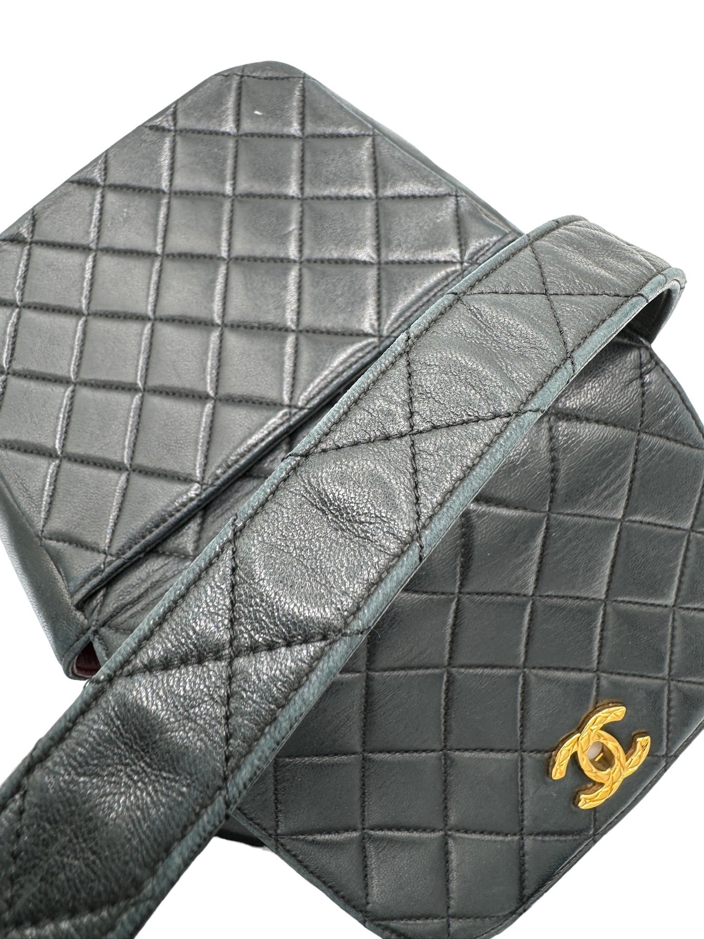 CHANEL - Matelasse Black Lambskin Handbag