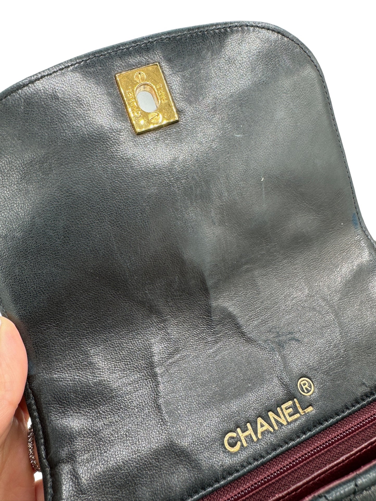 CHANEL - Matelasse Black Lambskin Handbag