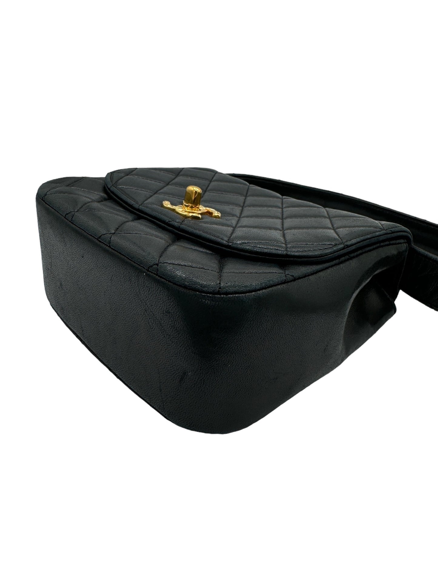 CHANEL - Matelasse Black Lambskin Handbag