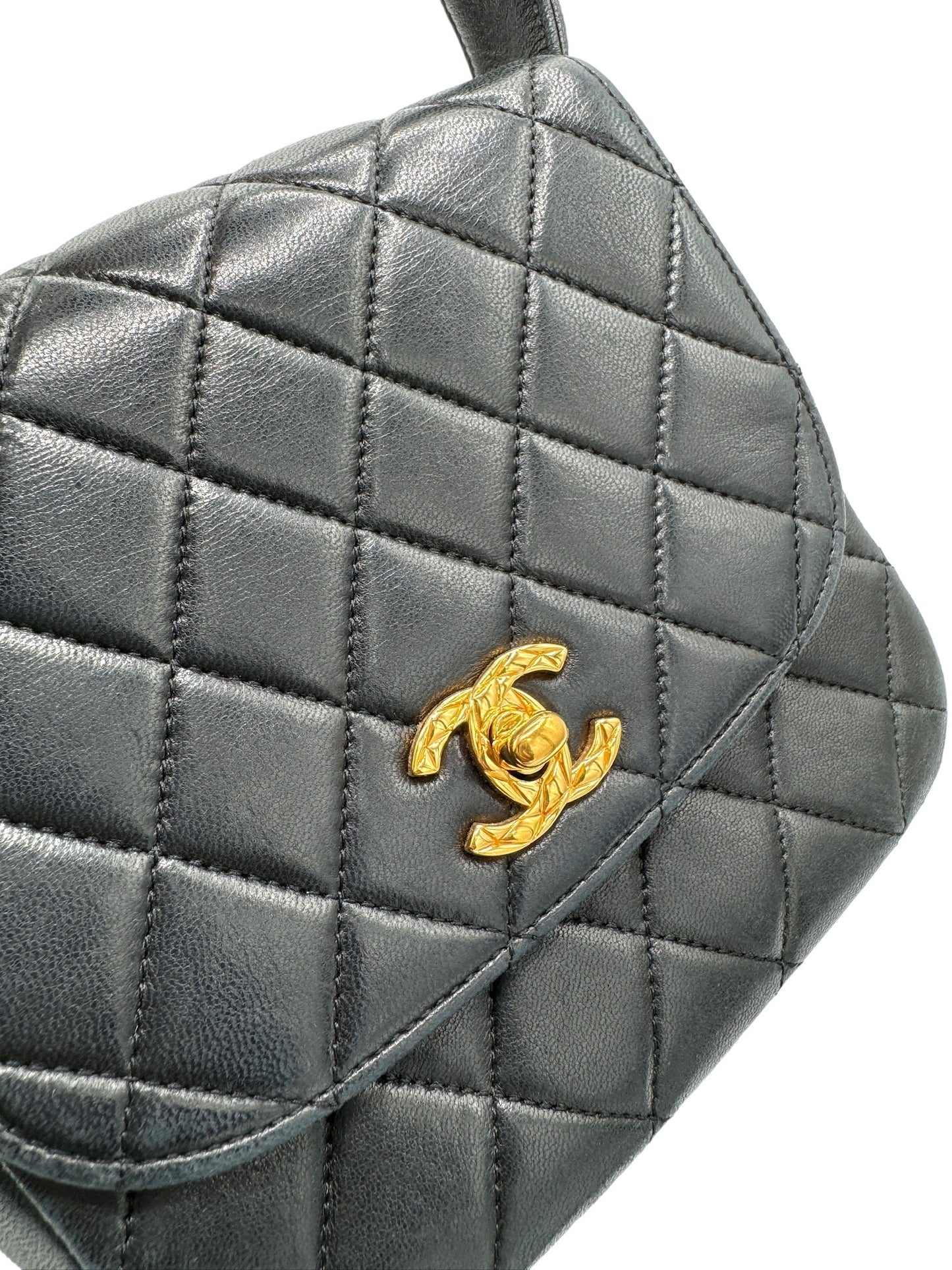 CHANEL - Matelasse Black Lambskin Handbag