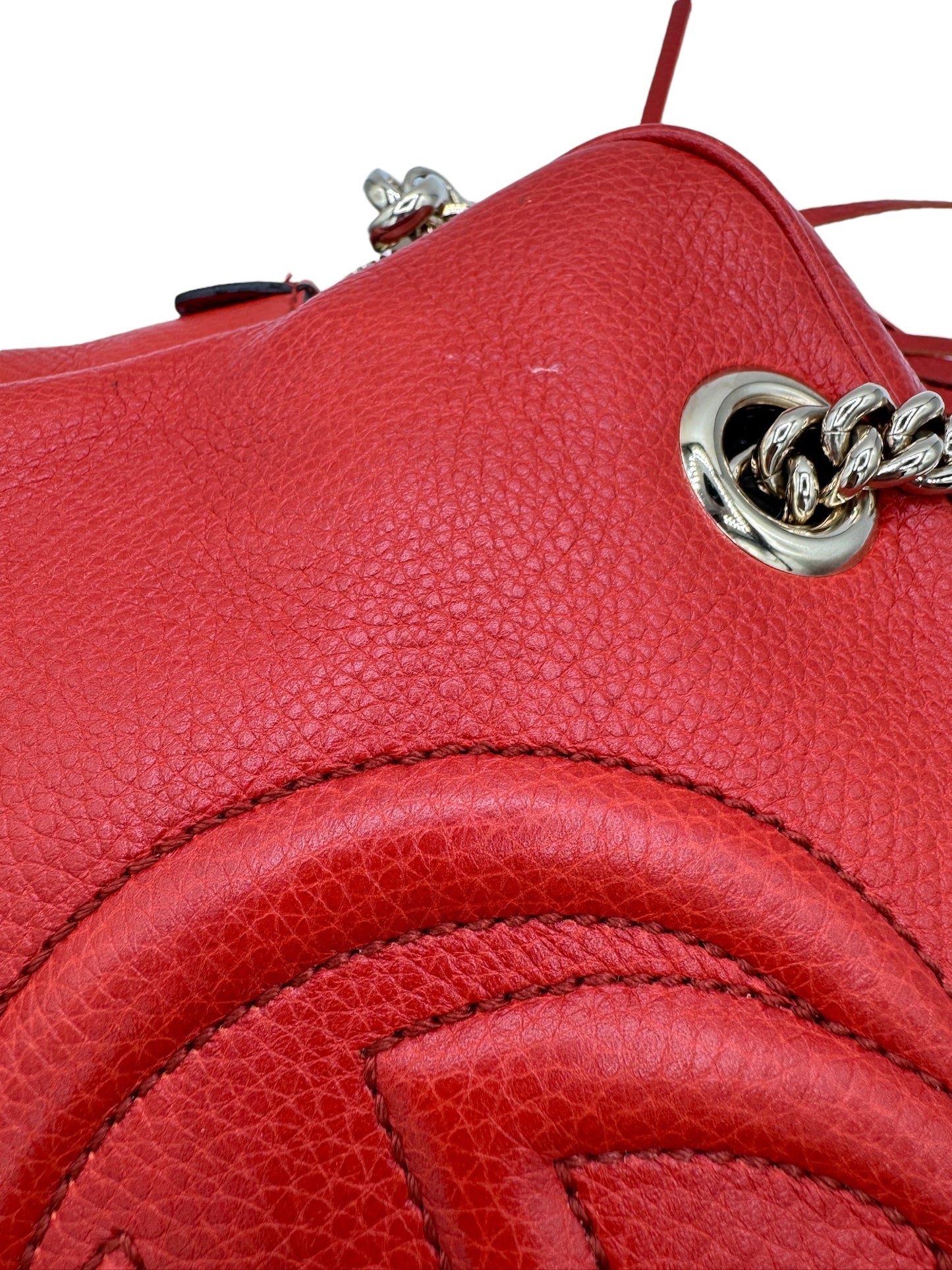 GUCCI - Soho Shoulder Bag Red Leather