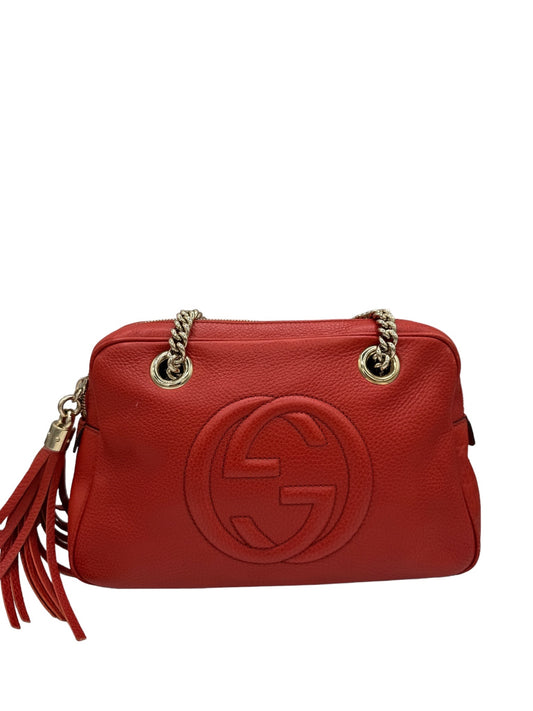 GUCCI - Soho Shoulder Bag Red Leather