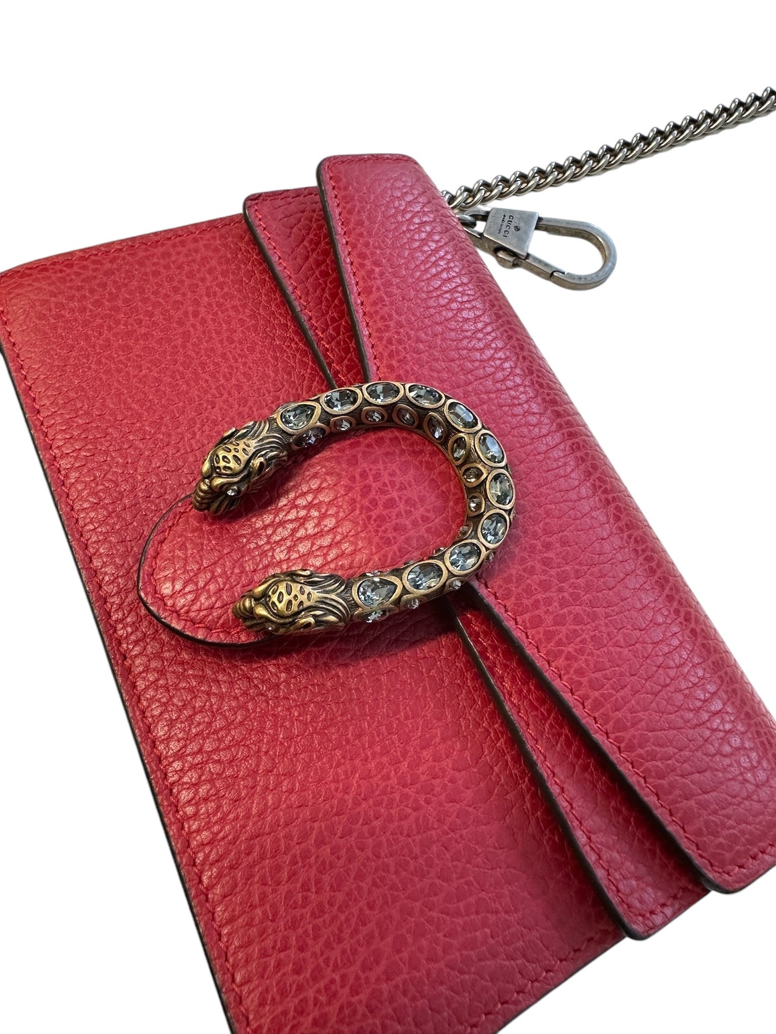 GUCCI - Super Mini Dionysus de piel de becerro en color dólar rojo