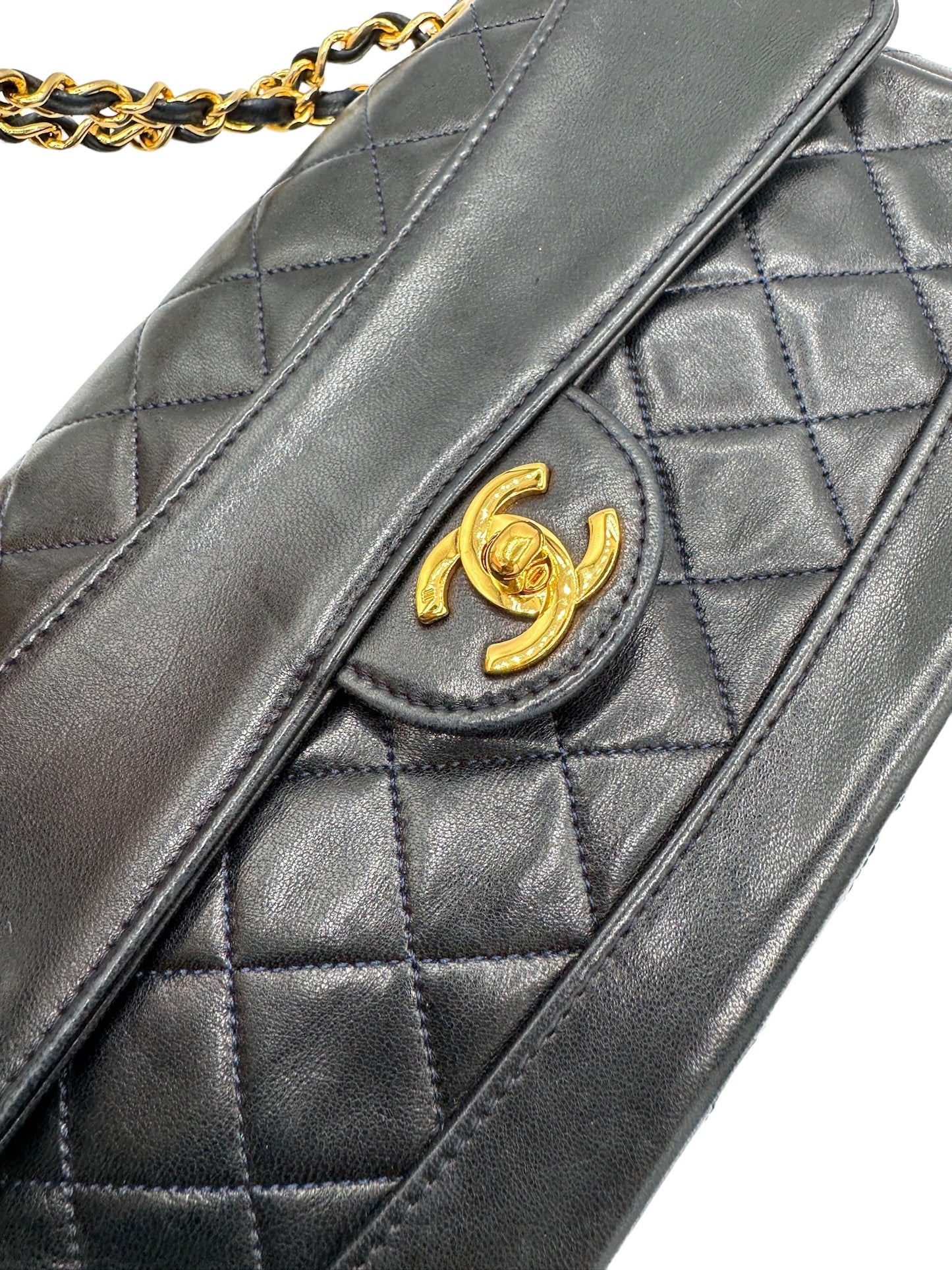 CHANEL - Matelasse Dark Navy Lambskin Shoulder Bag