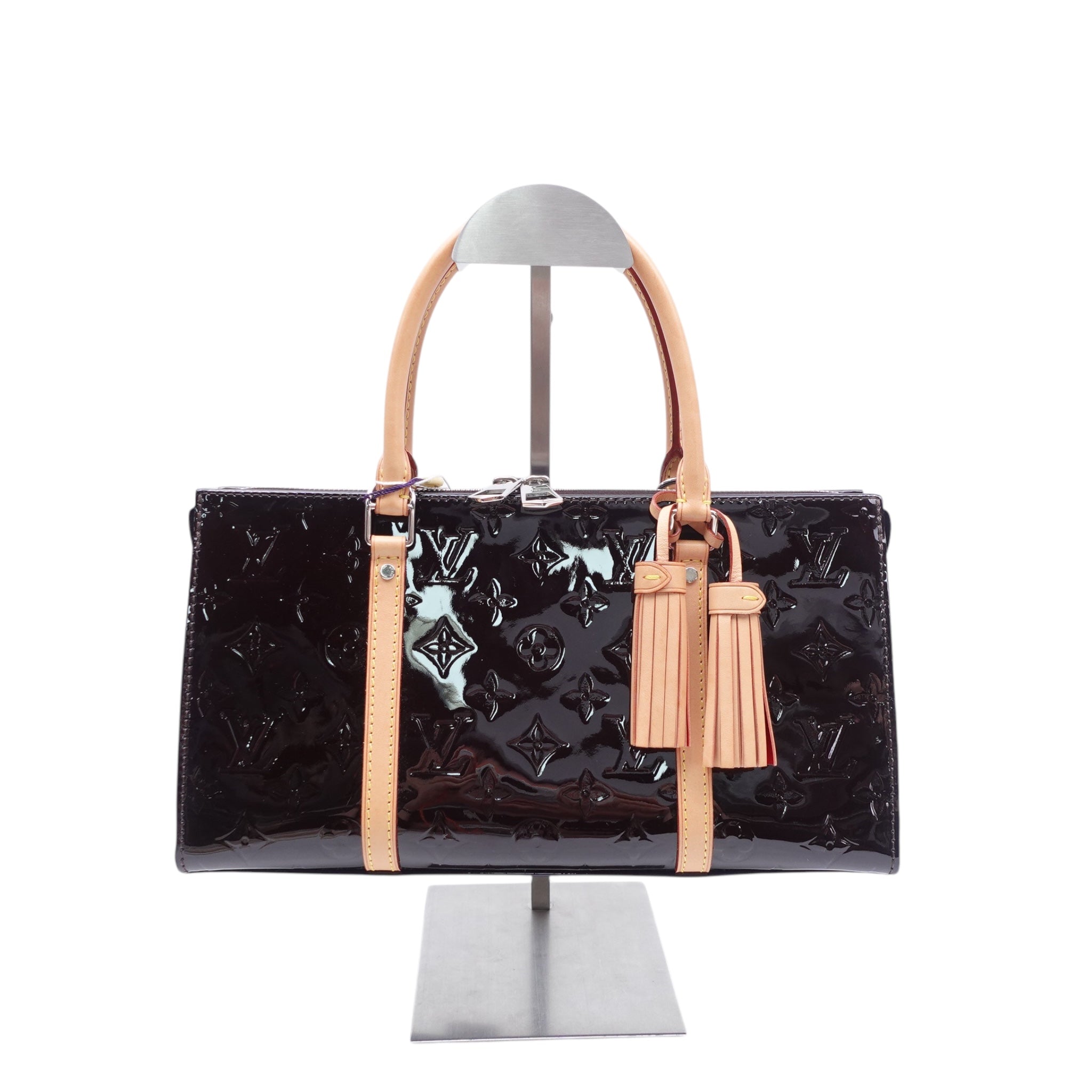 PRE-OWNED LV Burgundy Neo Triangle Shoulder Bag Vernis