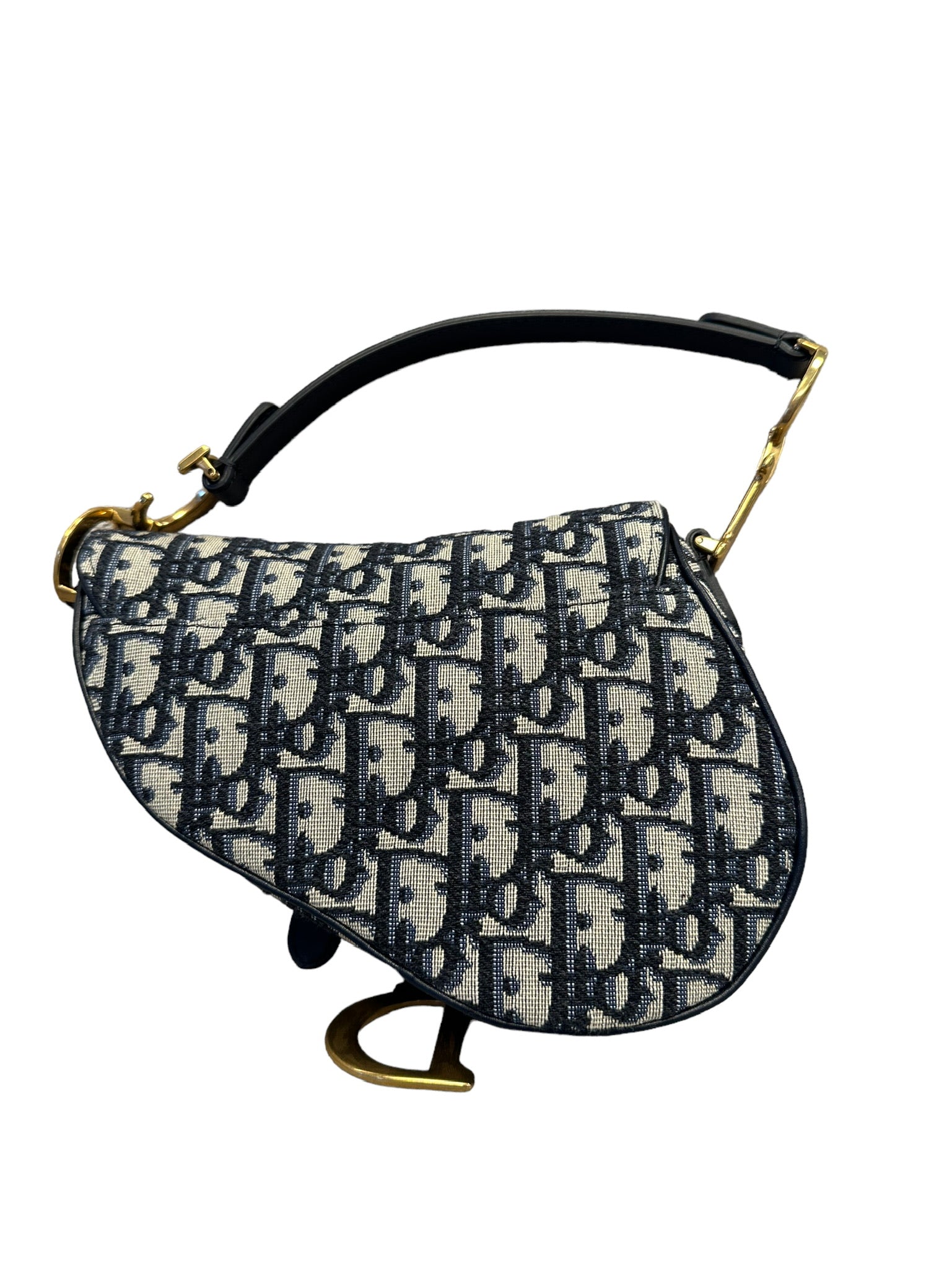 DIOR - Bolso de mano mini con diseño oblicuo en color azul marino