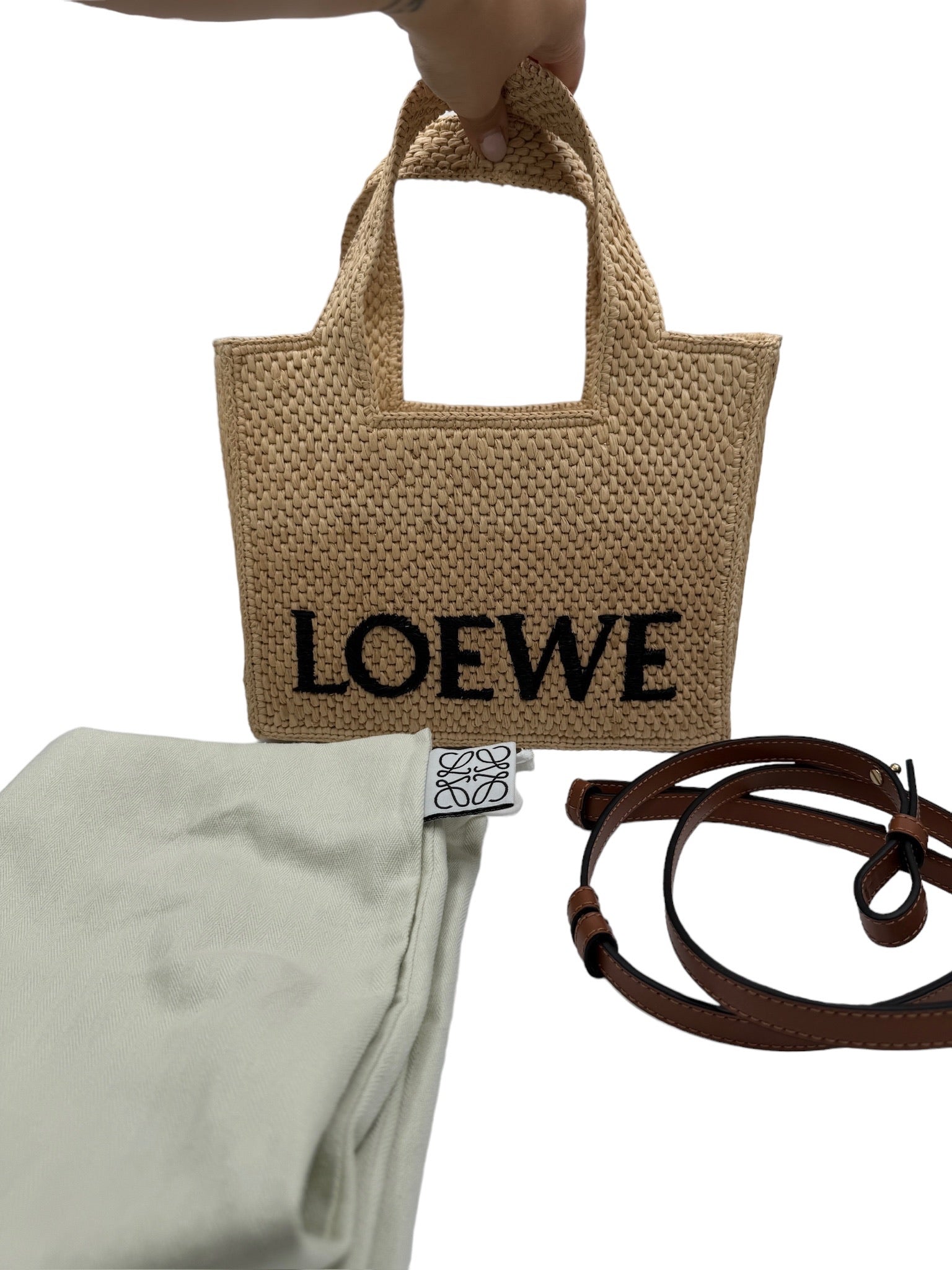 LOEWE - Raffia Font Small Tote Bag