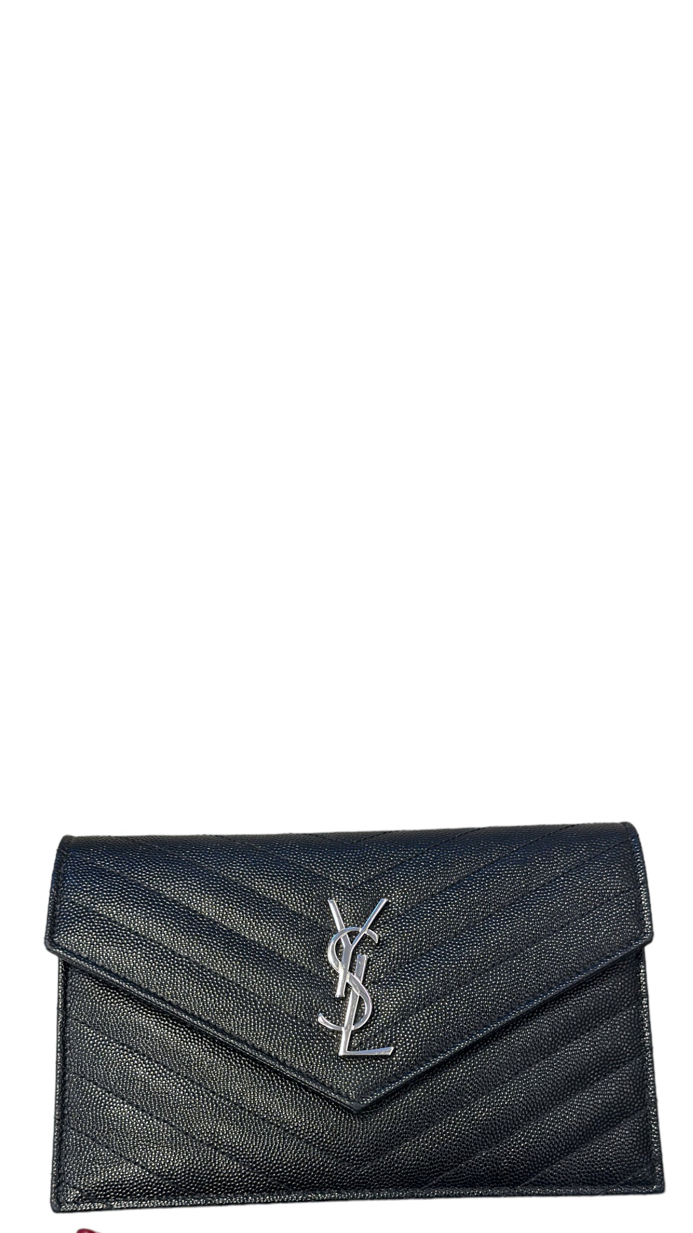SAINT LAURENT - Cartera tipo sobre con cadena Cassandre