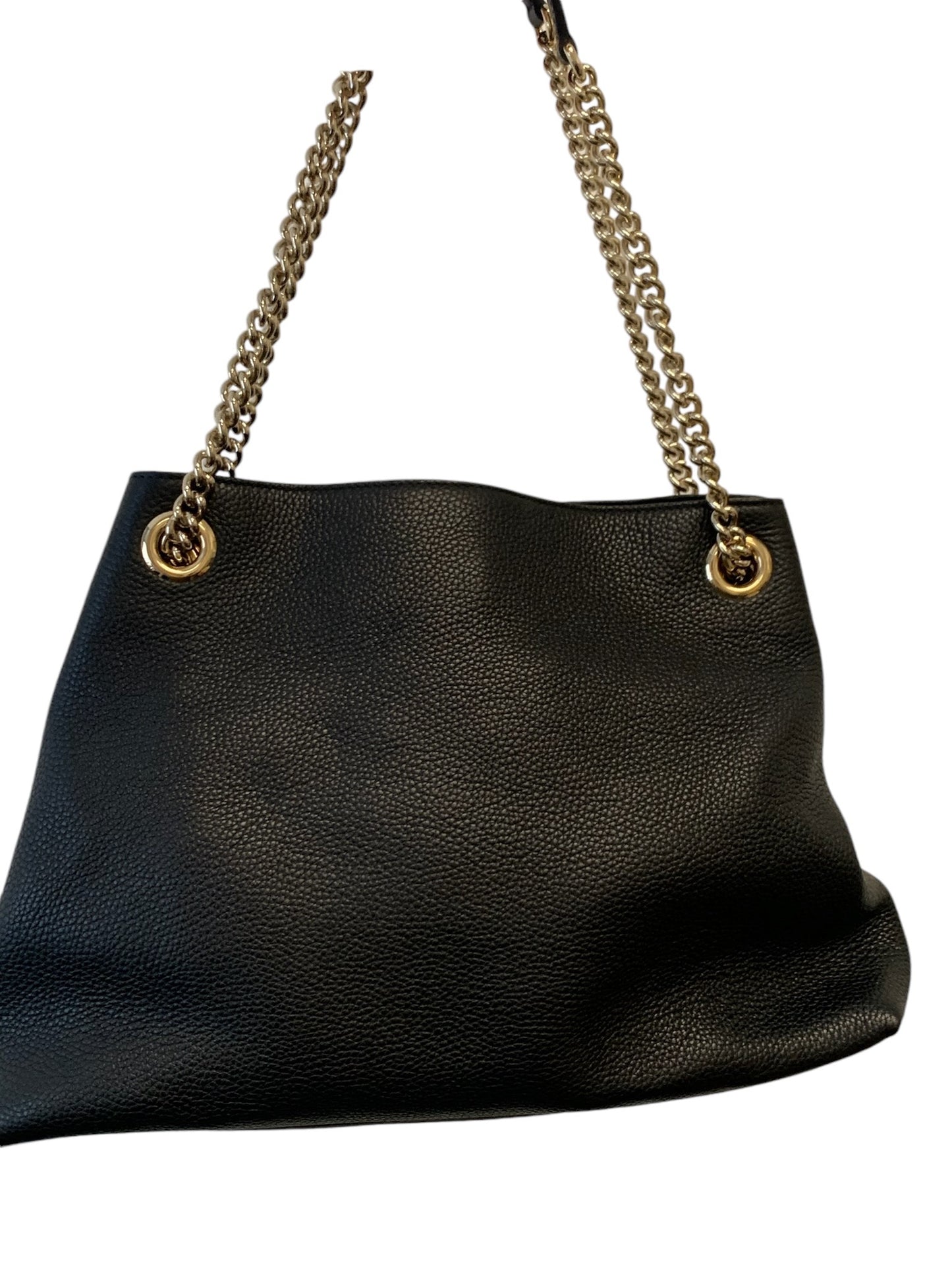 GUCCI - Black Pebbled Leather Soho Disco Chain Tote