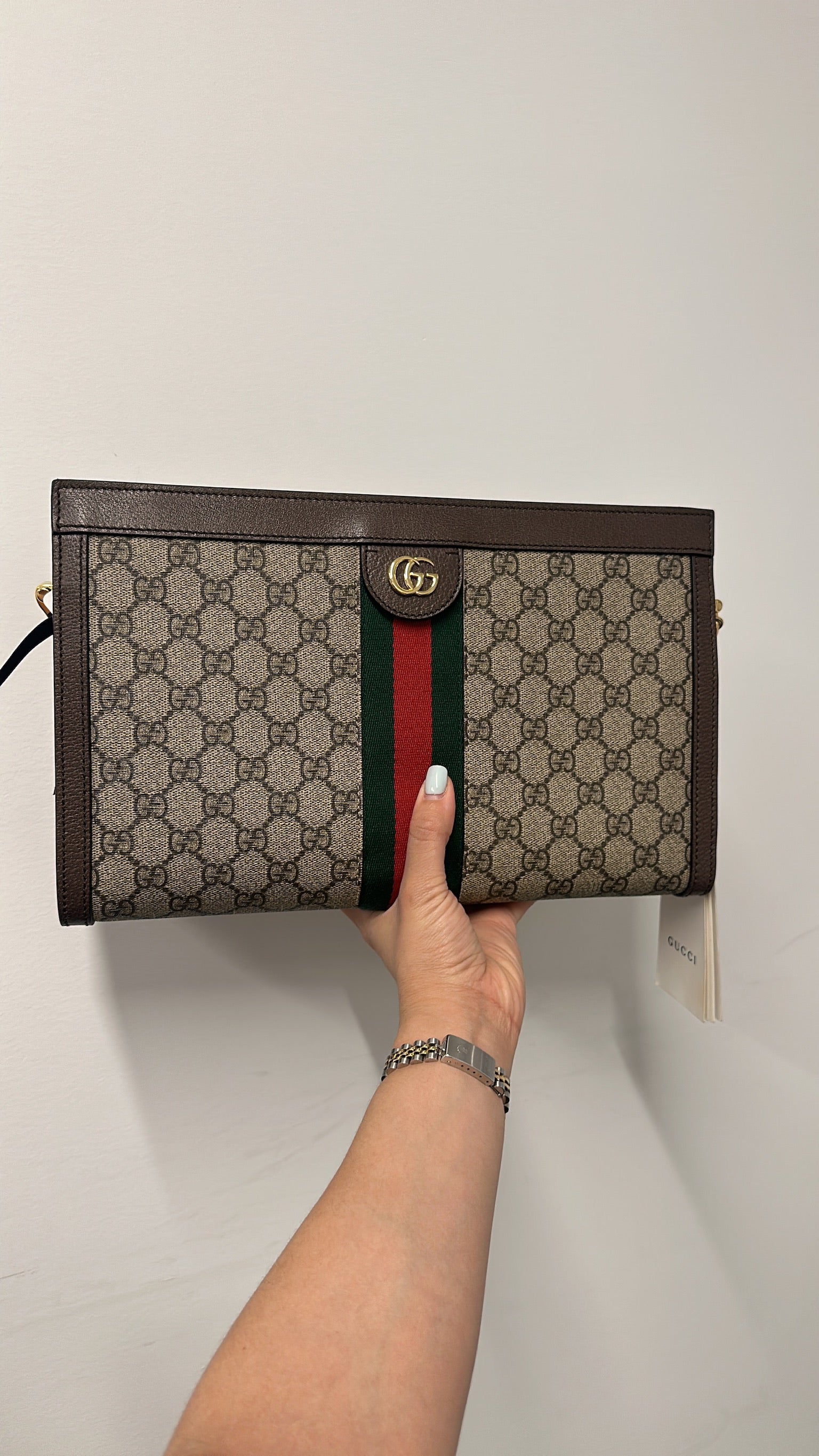 GUCCI - Bolso de hombro mediano Ophidia WOC de lona GG en color beige