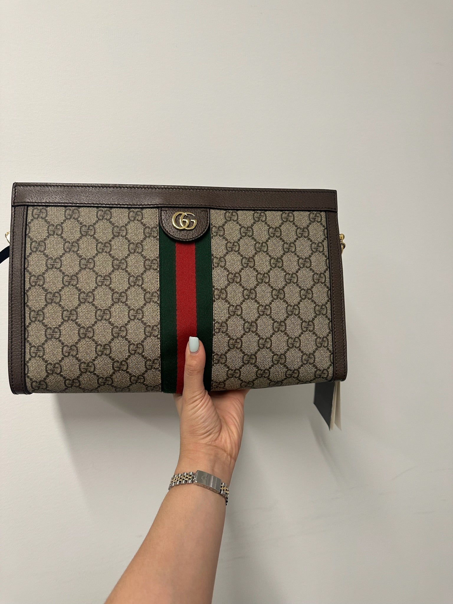 GUCCI - Bolso de hombro mediano Ophidia WOC de lona GG en color beige