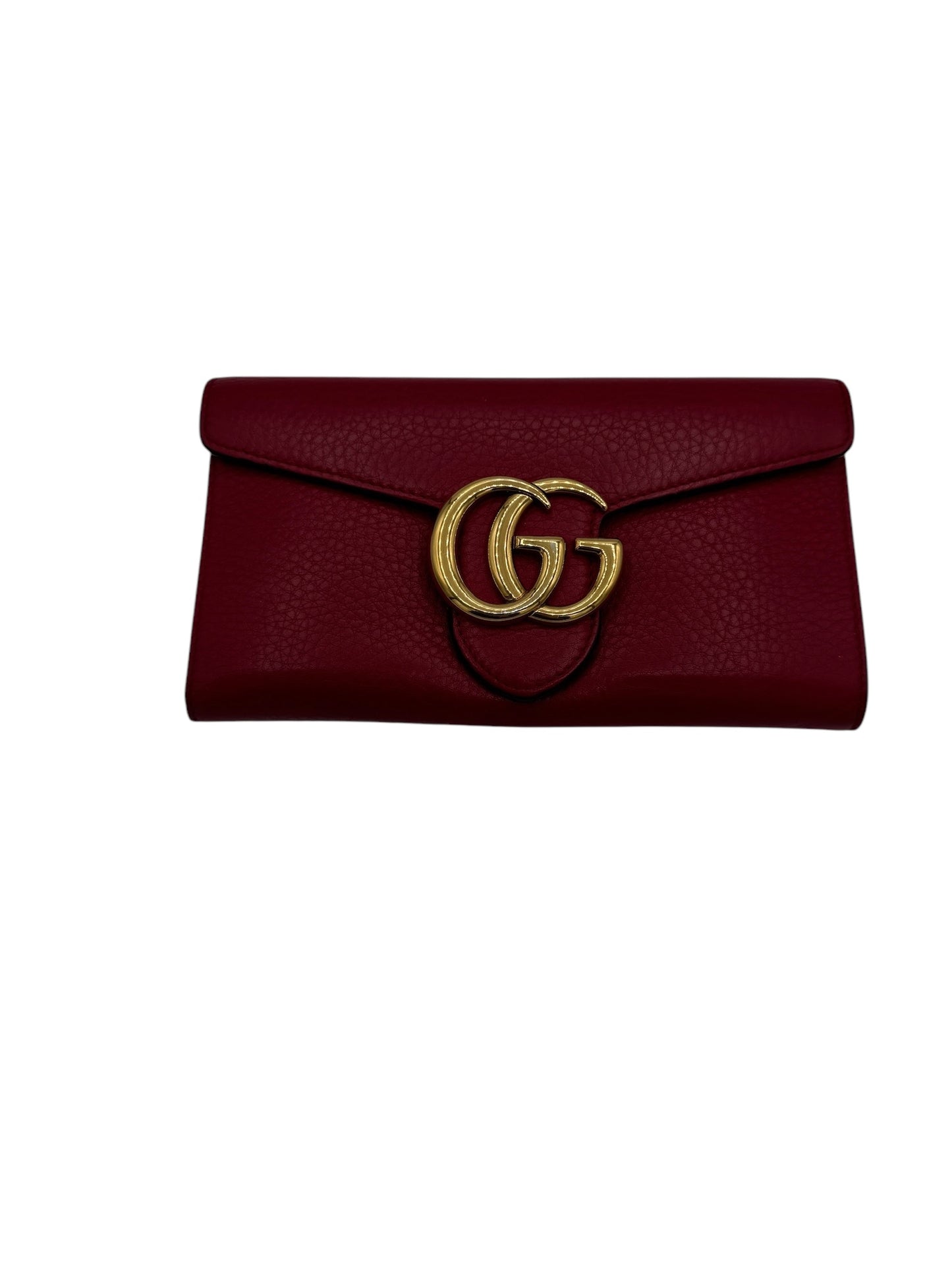 PRE-OWNED GG Marmont Red Continental Wallet