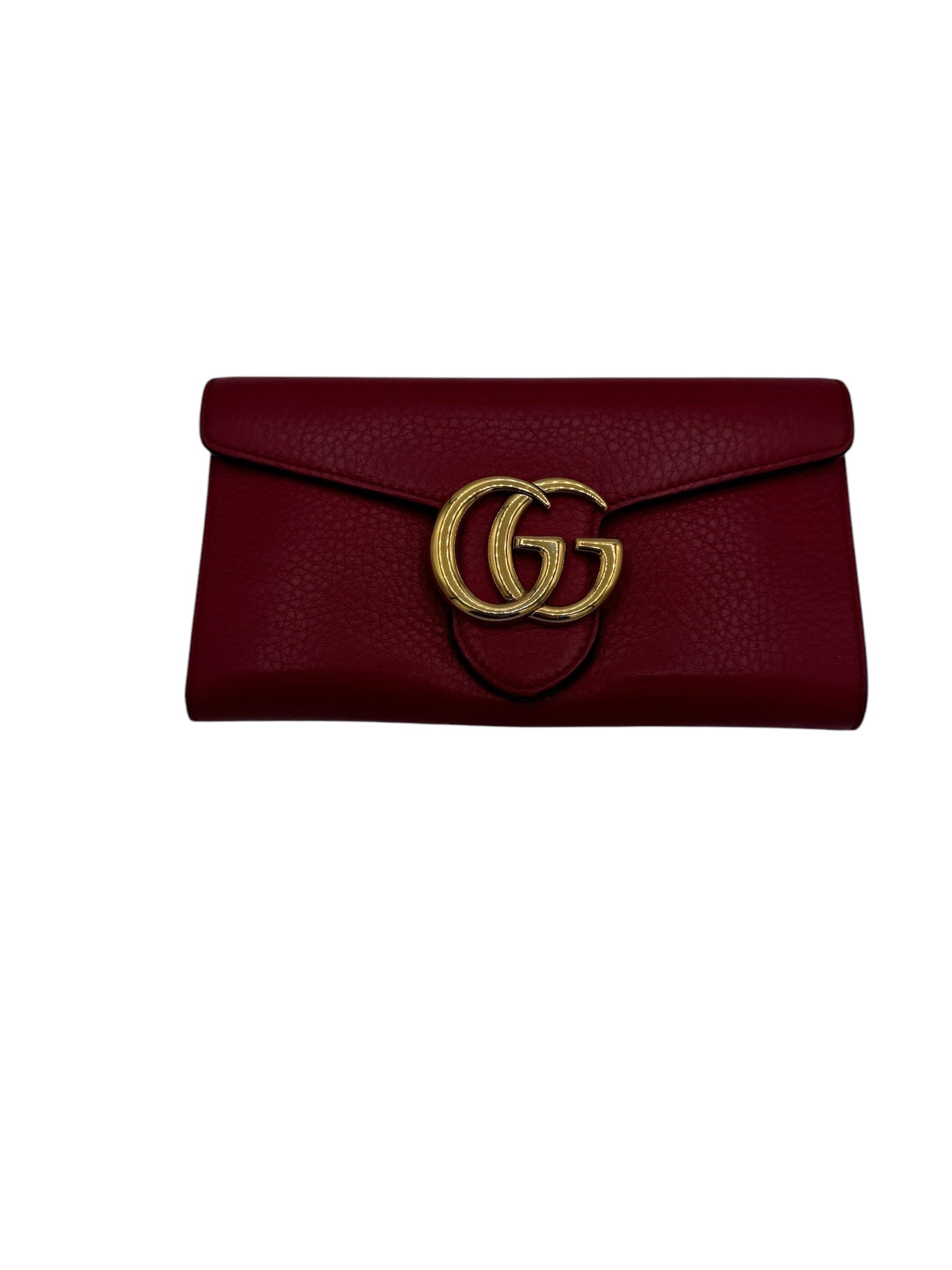 Cartera continental roja GG Marmont de segunda mano