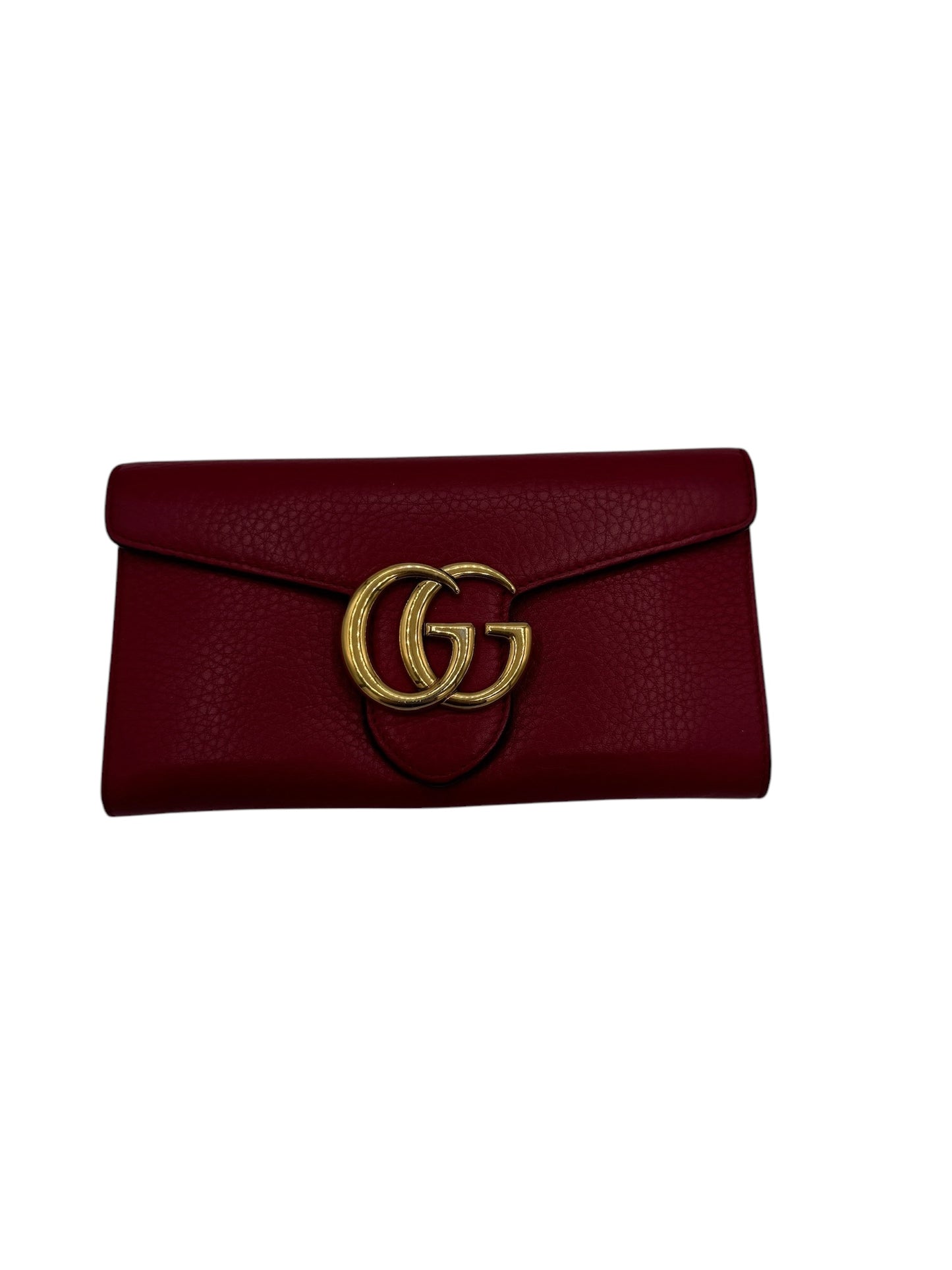 PRE-OWNED GG Marmont Red Continental Wallet