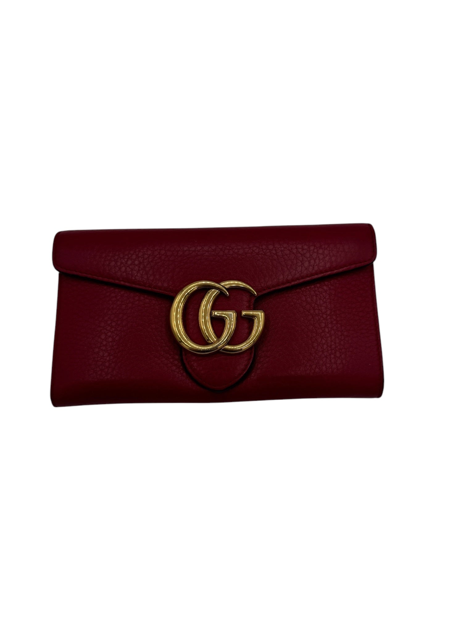 Cartera continental roja GG Marmont de segunda mano