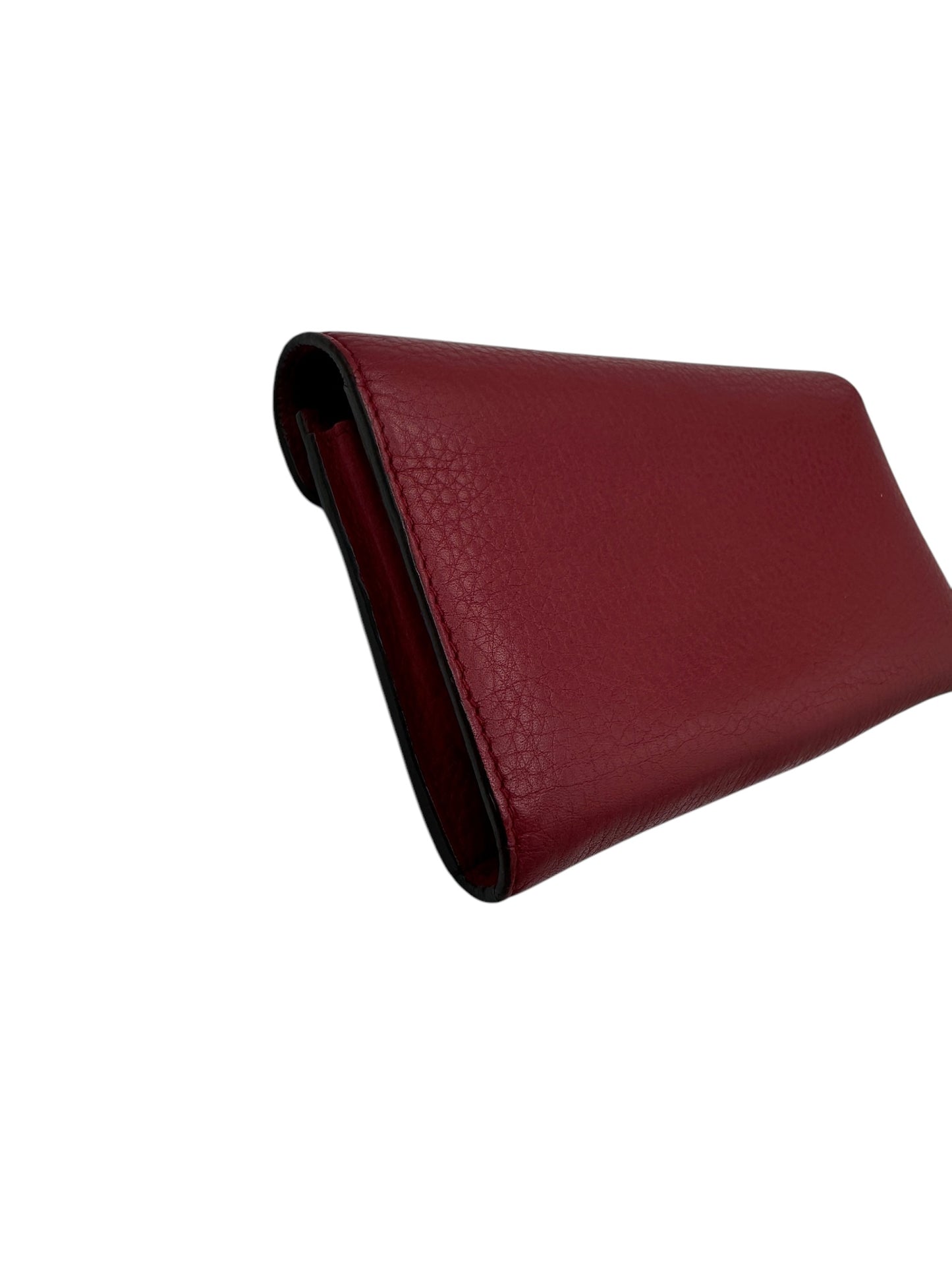 PRE-OWNED GG Marmont Red Continental Wallet