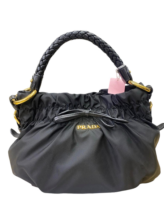 PRADA - Black Nero Nylon and Leather Logo Shoulder Bag