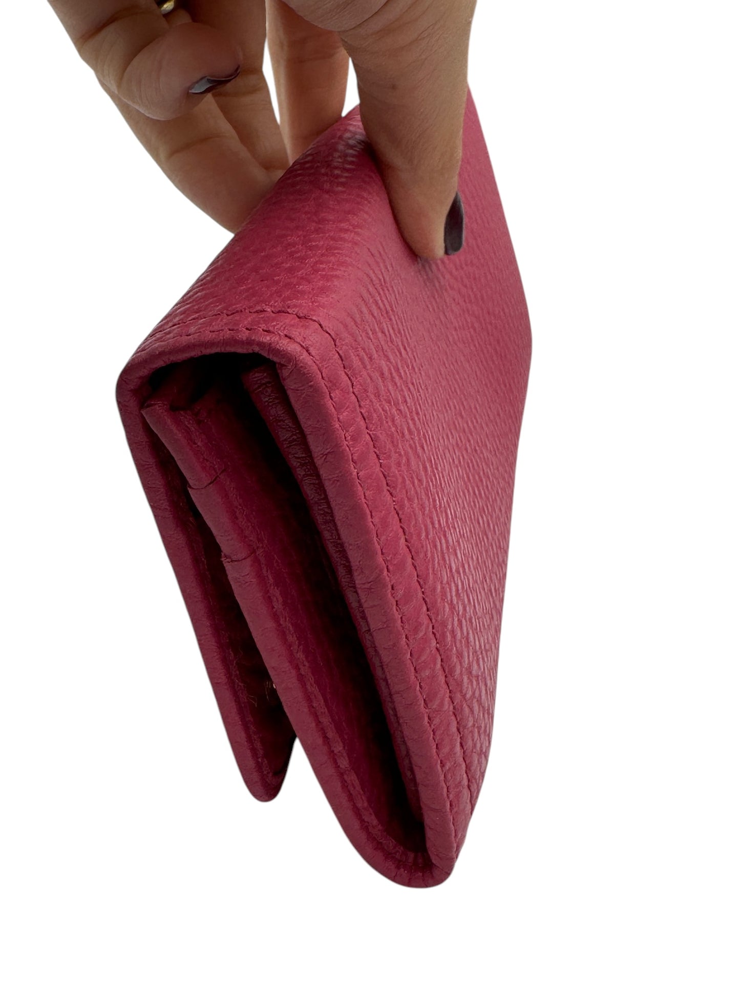 PRE-OWNED Fucsia Leather Long Wallet