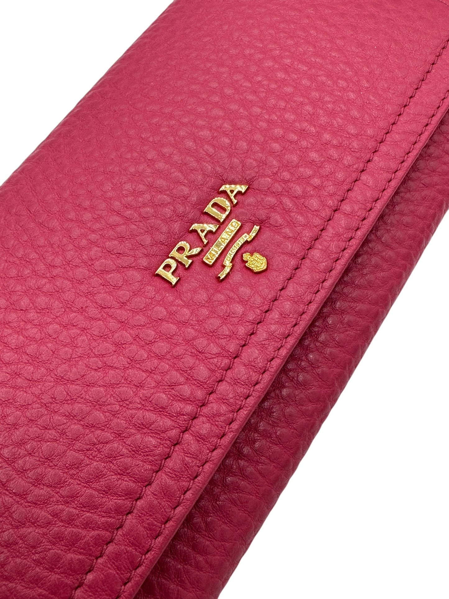 PRE-OWNED Fucsia Leather Long Wallet