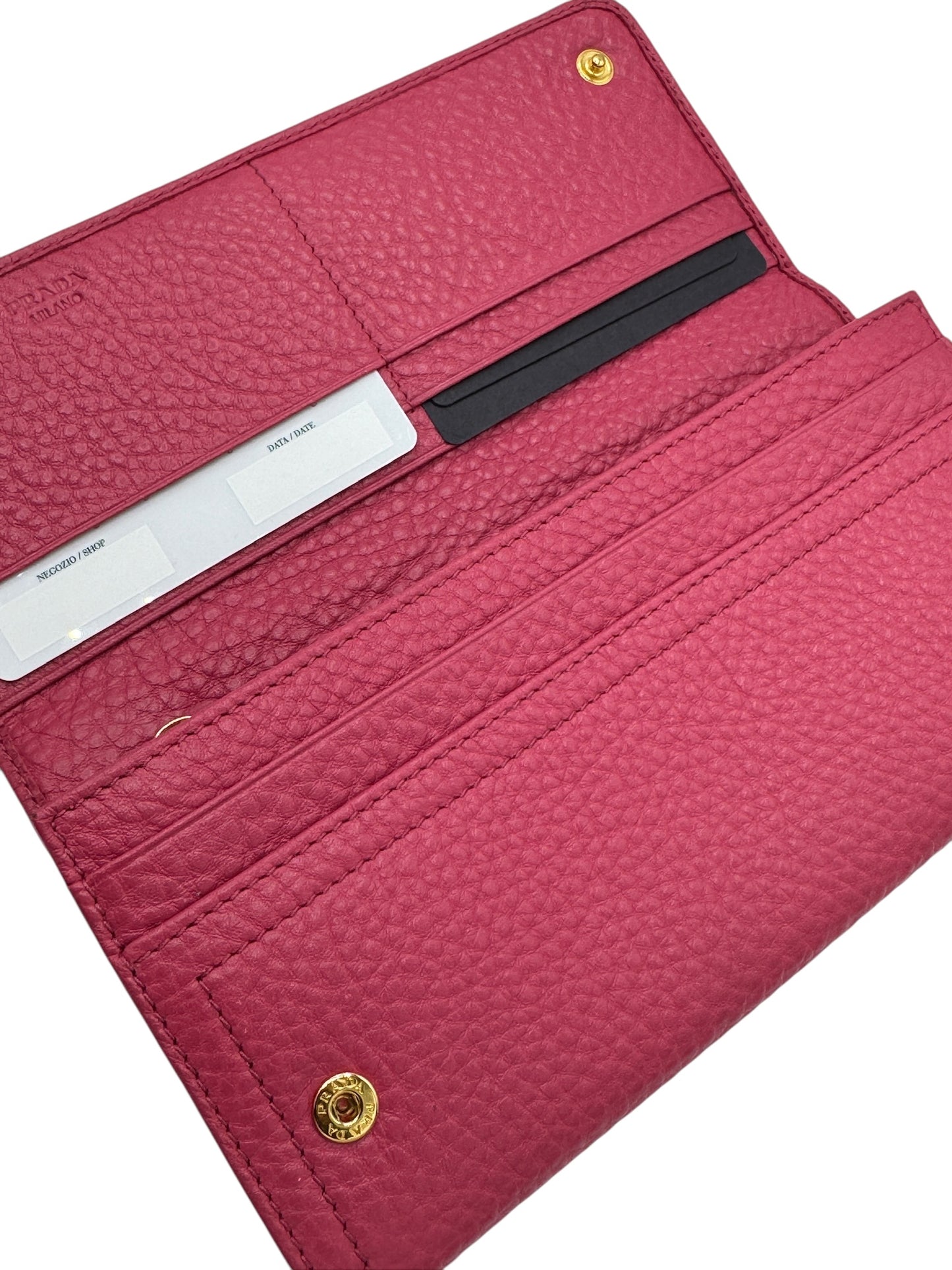 PRE-OWNED Fucsia Leather Long Wallet