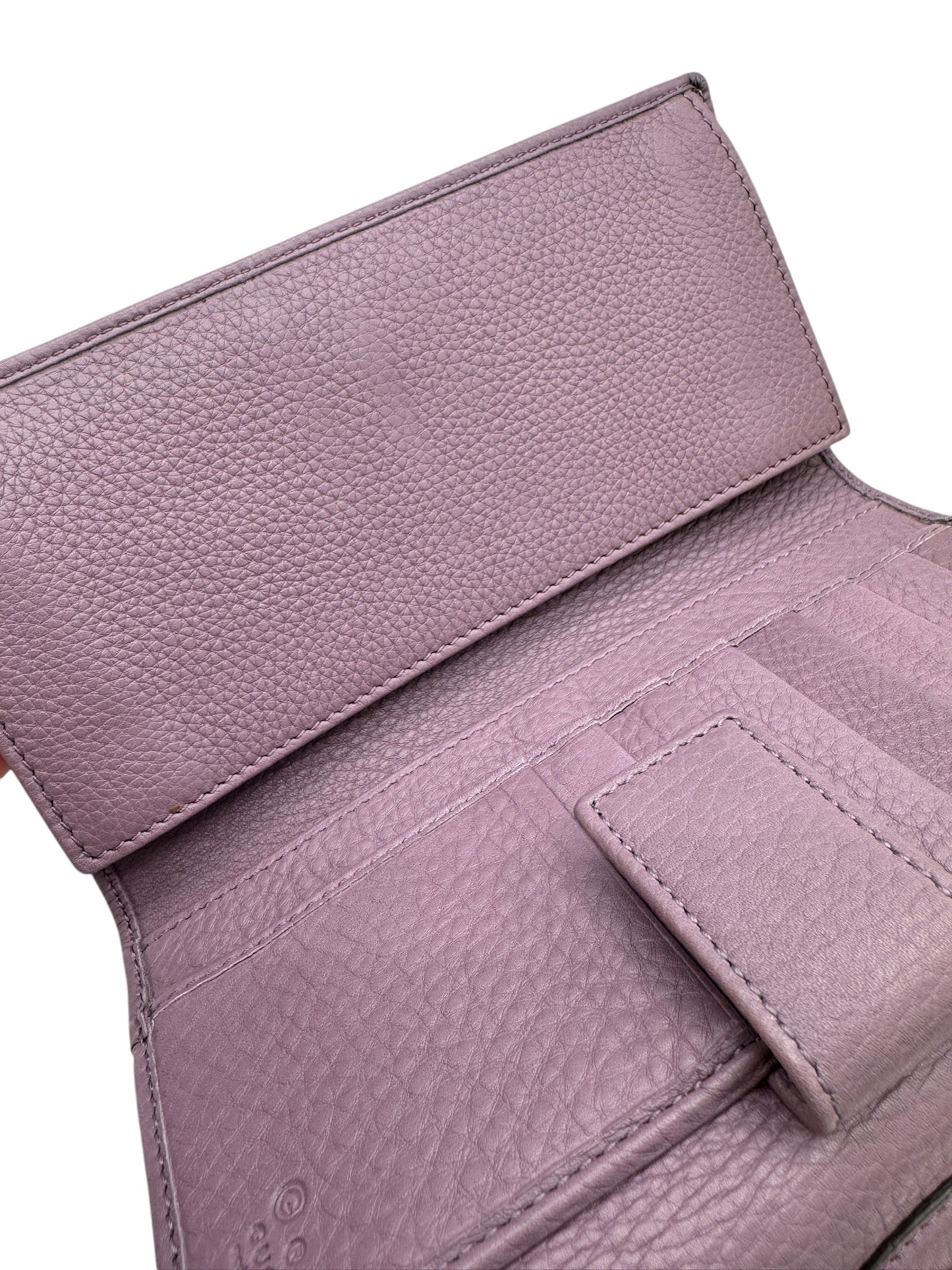 PRE-OWNED GG Purple Dollar Continental Wallet